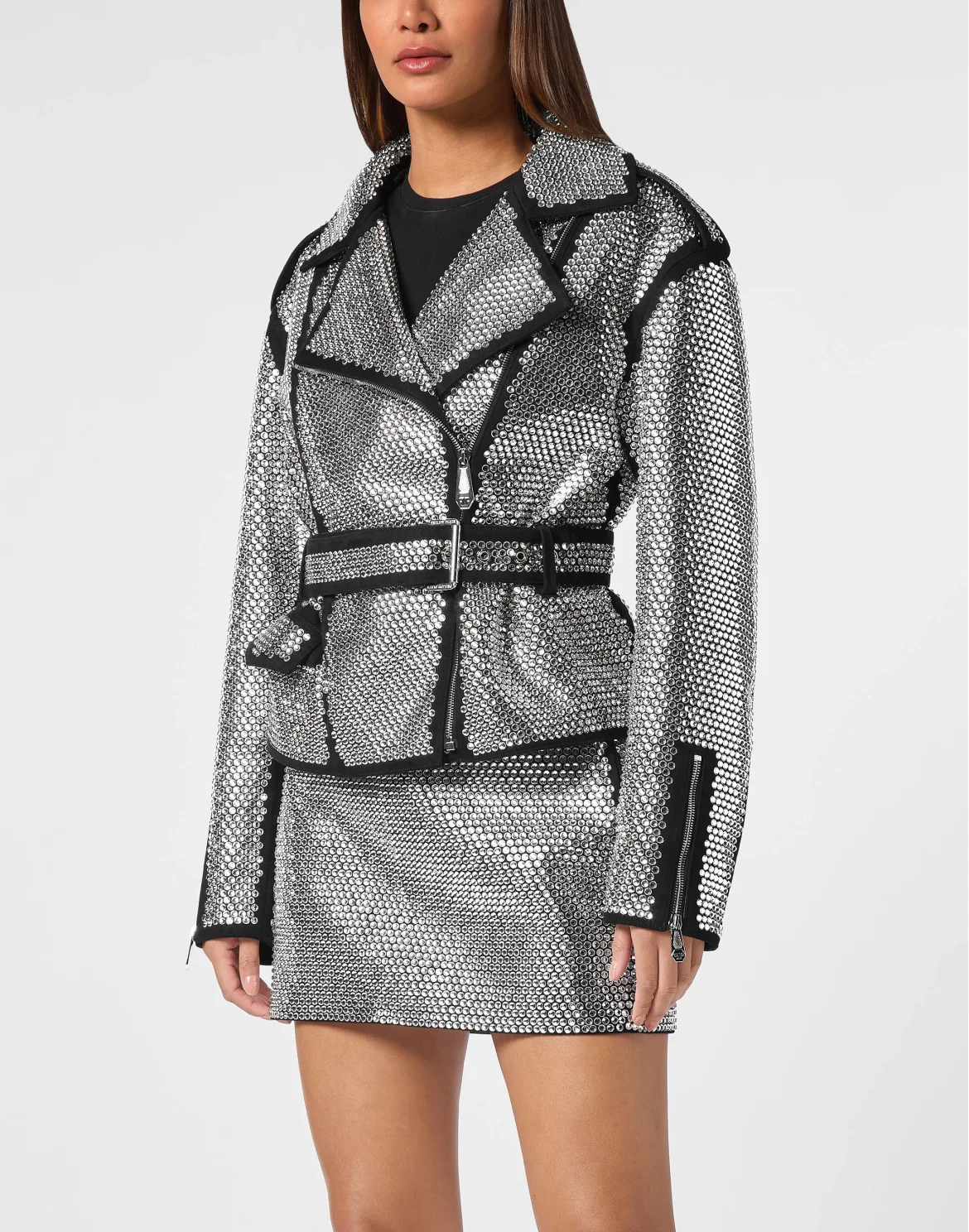 Oversized Biker Jacket Crystal, цвет: Прозрачный