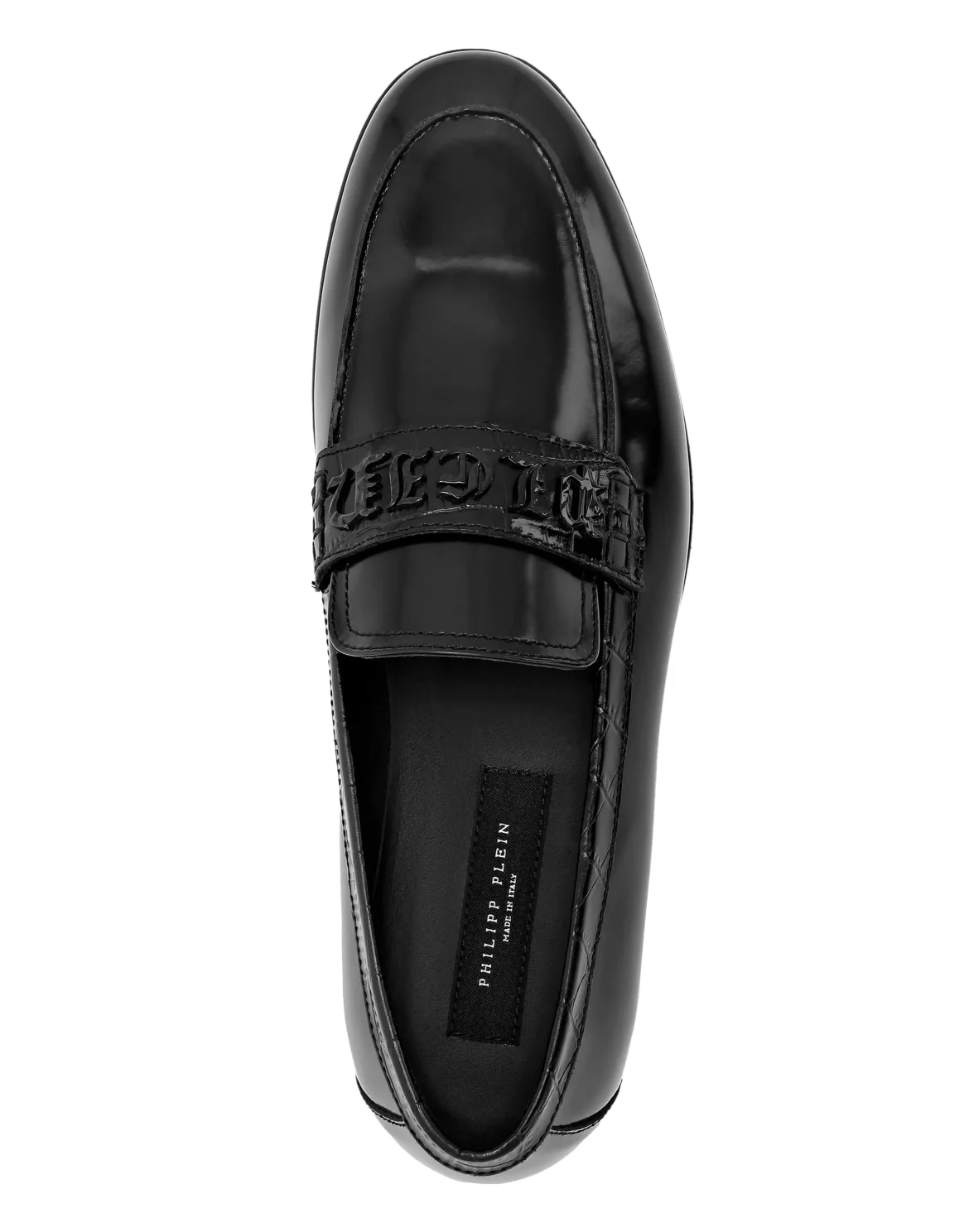 Croco Printed Leather Loafers, цвет: Черный