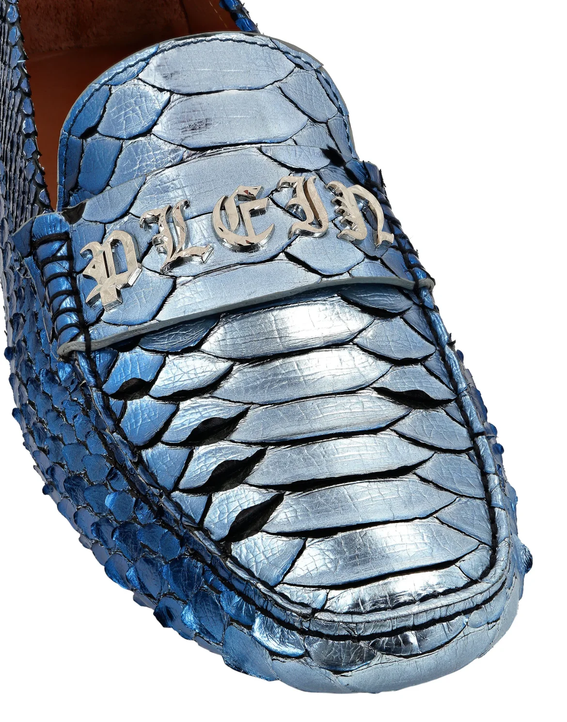 Real Python Moccasin, цвет: Серебристый