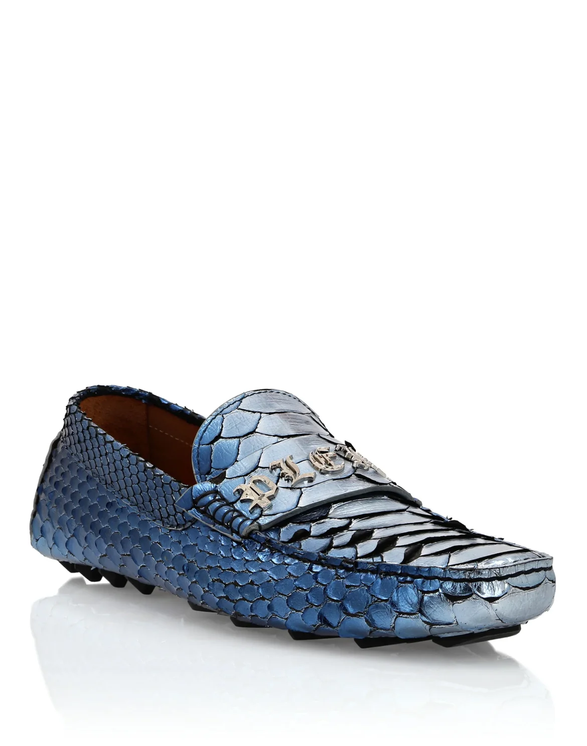 Real Python Moccasin, цвет: Серебристый