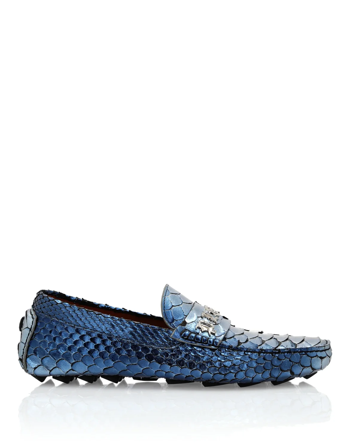 Real Python Moccasin, цвет: Серебристый