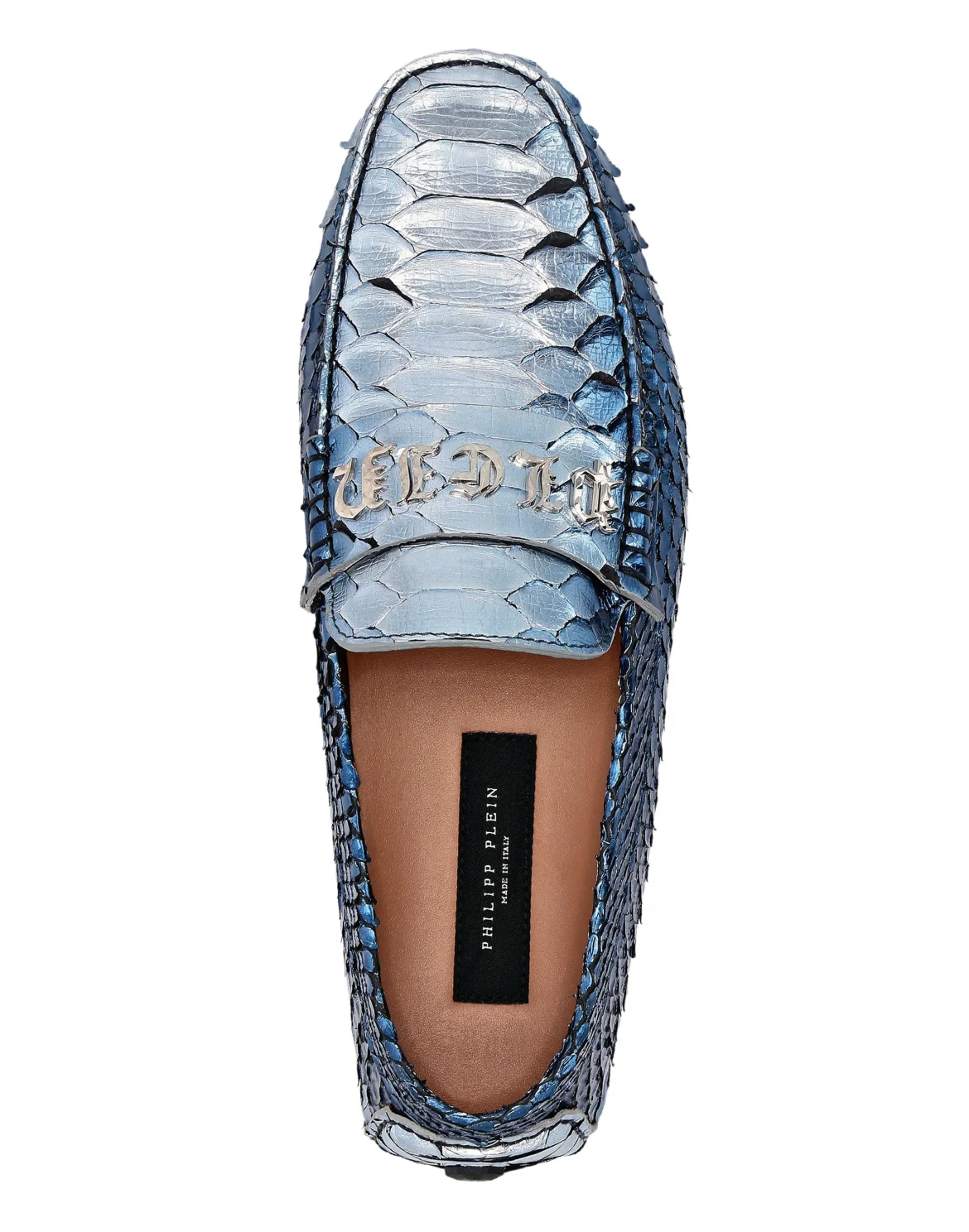 Real Python Moccasin, цвет: Серебристый