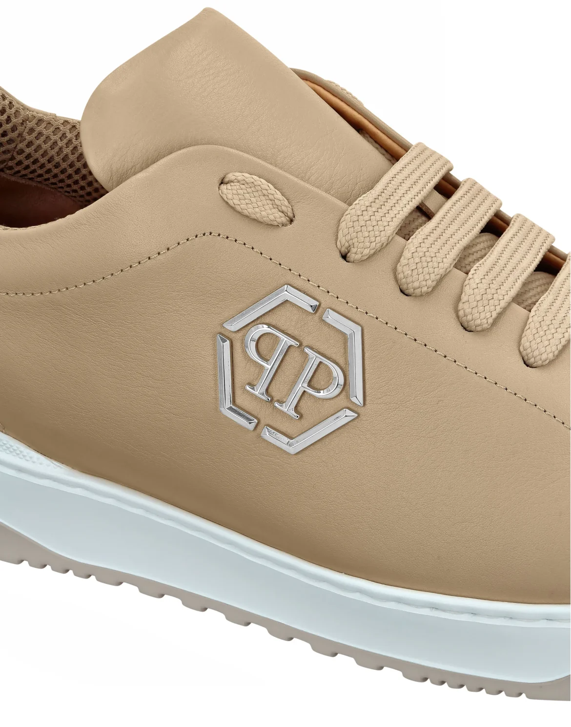 Leather Lo-Top Sneakers Skull&Bones, цвет: Бежевый