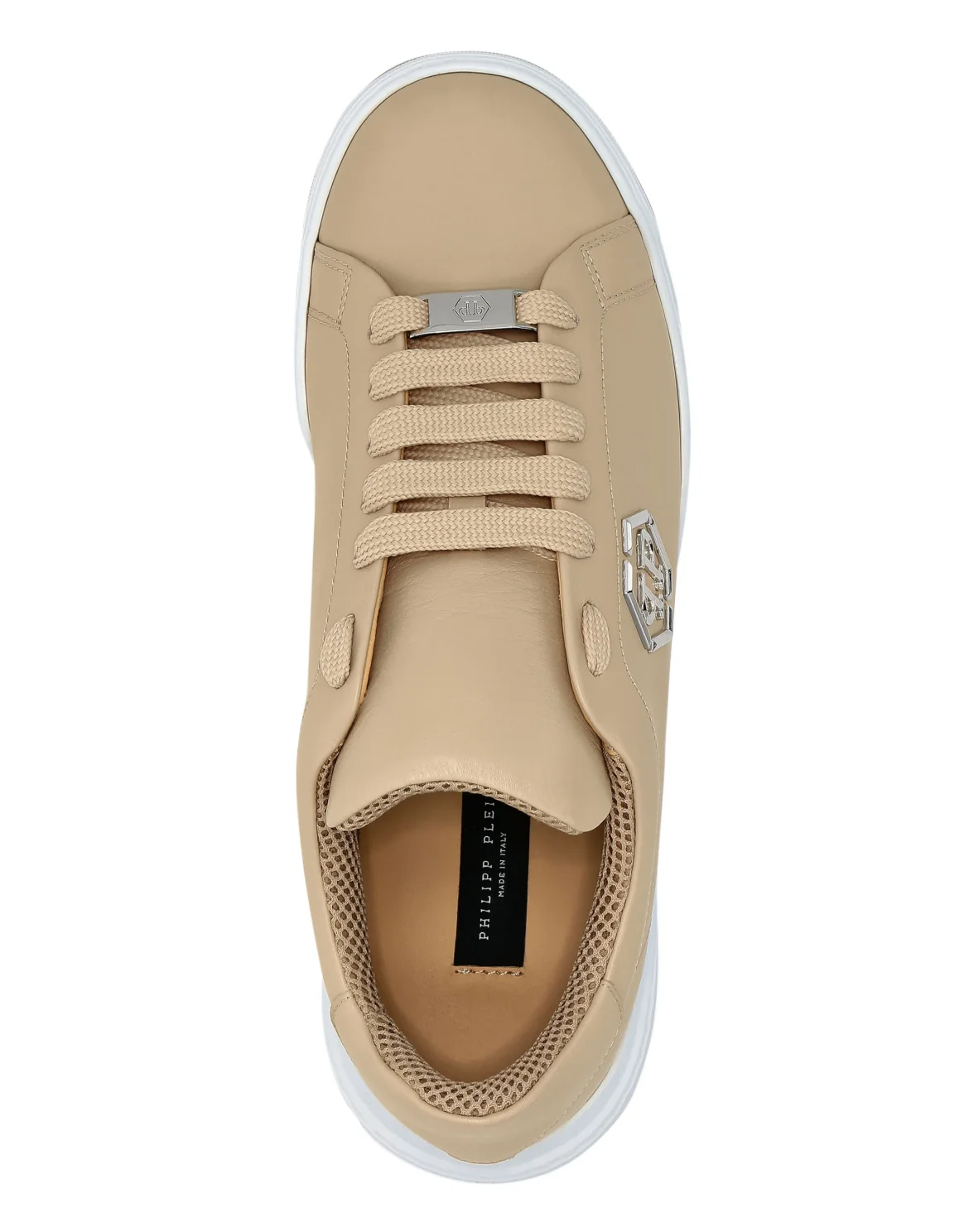 Leather Lo-Top Sneakers Skull&Bones, цвет: Бежевый