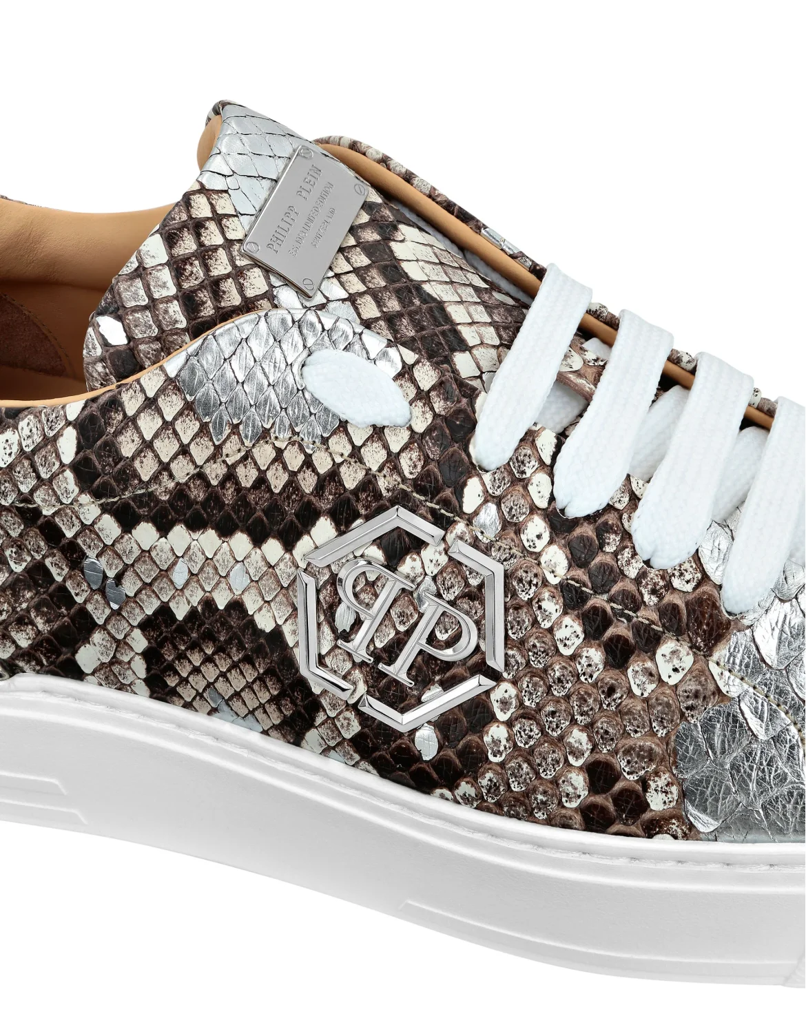 Python Lo-Top Sneakers, цвет: Серебристый