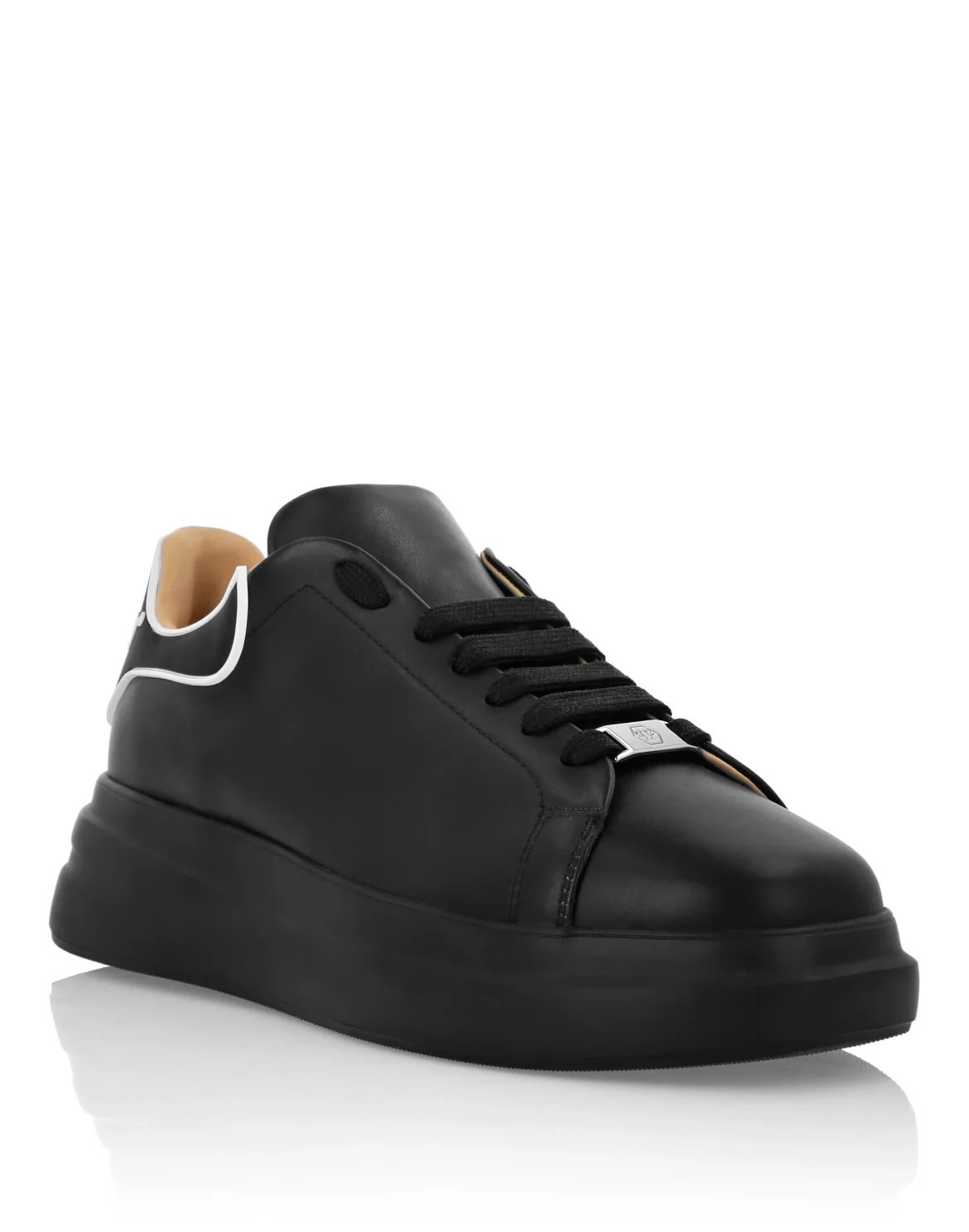 Leather Low-Top Sneakers Megastar, цвет: Черный