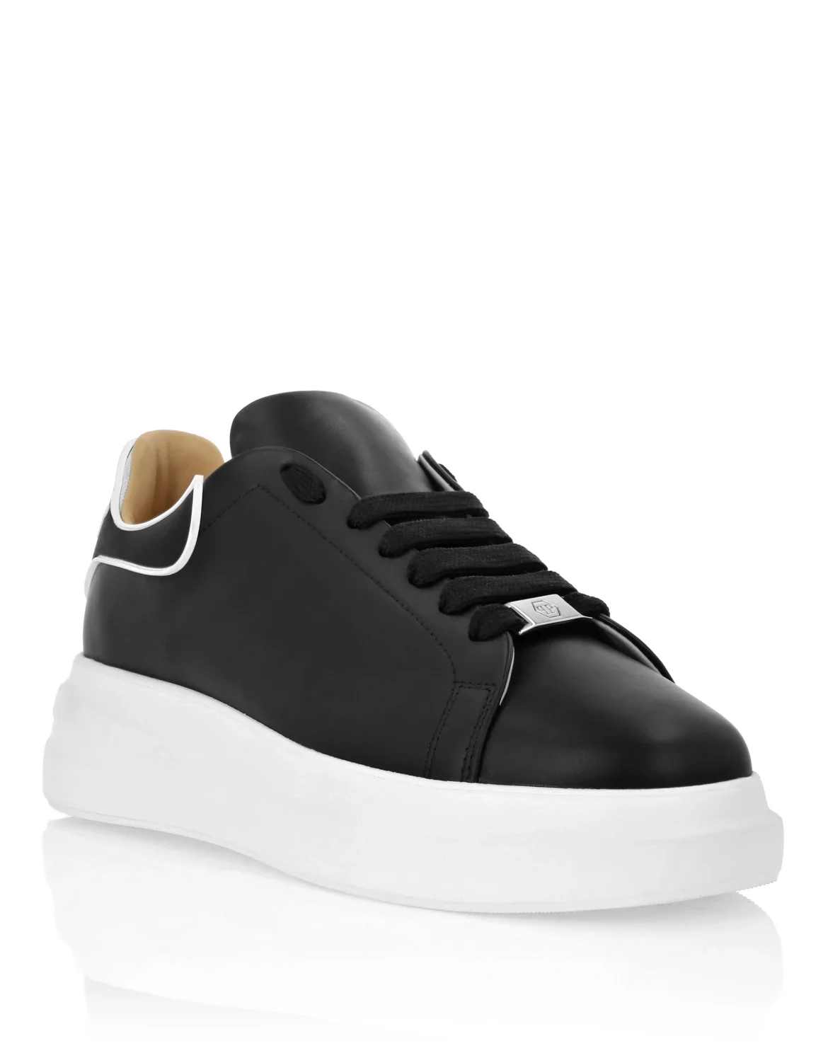 Leather Low-Top Sneakers Megastar, цвет: Черный