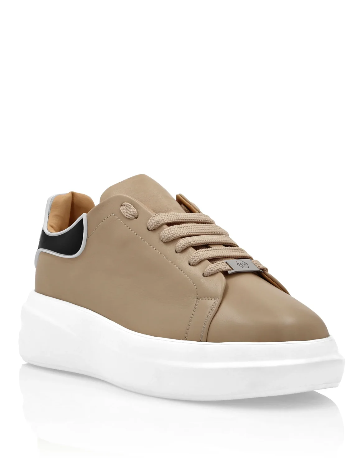 Leather Low-Top Sneakers Megastar, цвет: Бежевый