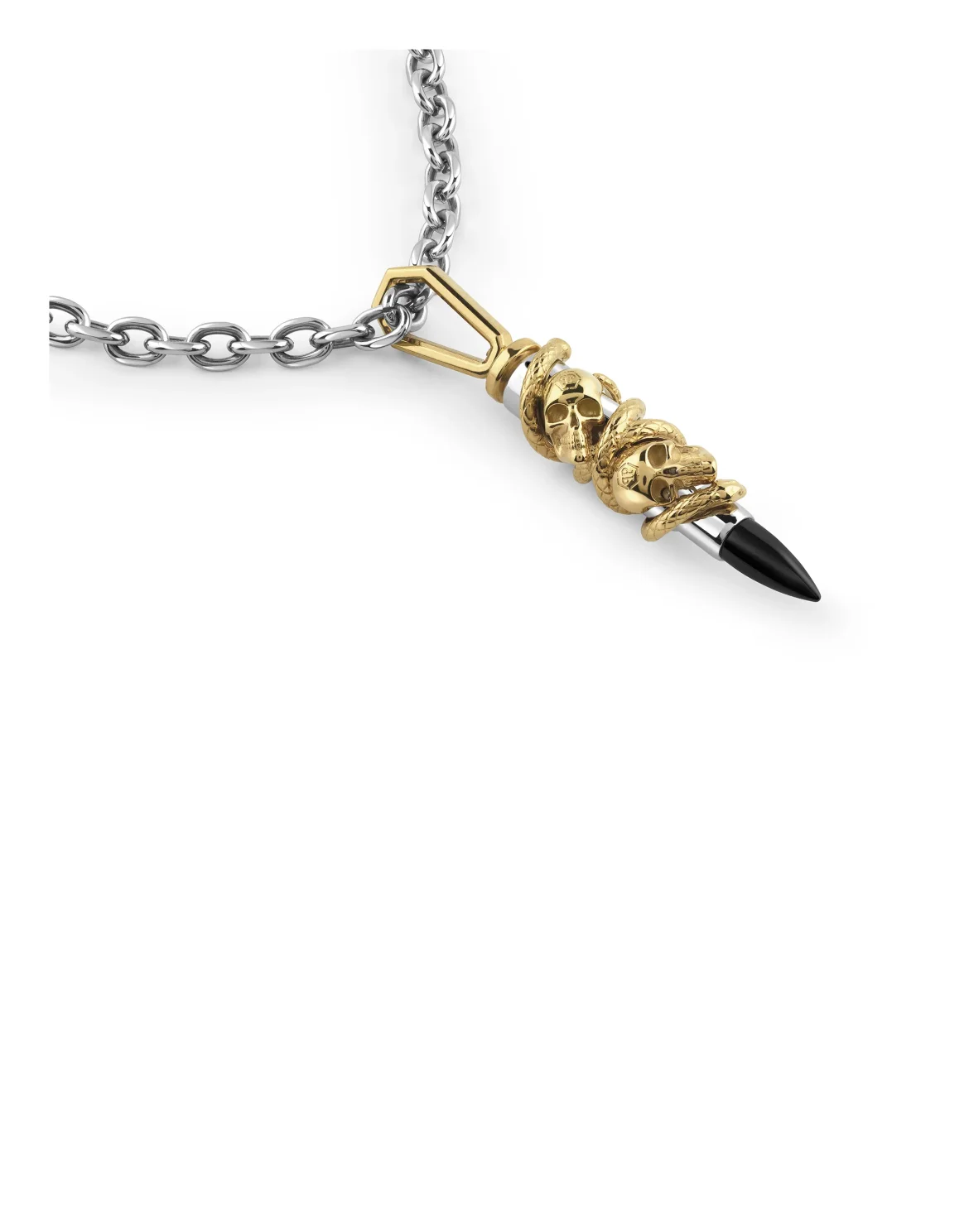 Stainless Steel Long Chain Necklace PP BULLET, цвет: Серебристый