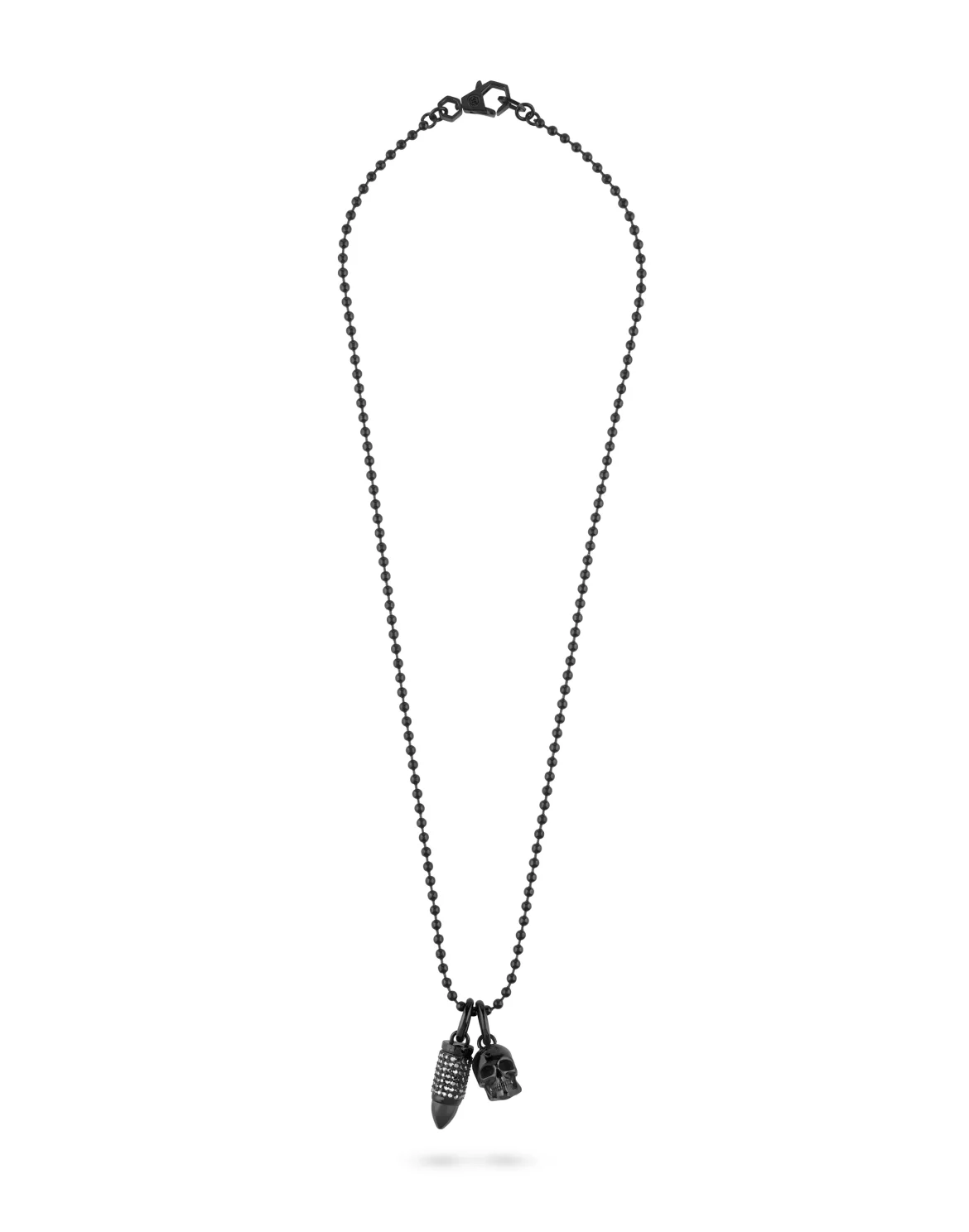 Stainless Steel Long Chain Necklace PP BULLET, цвет: Черный
