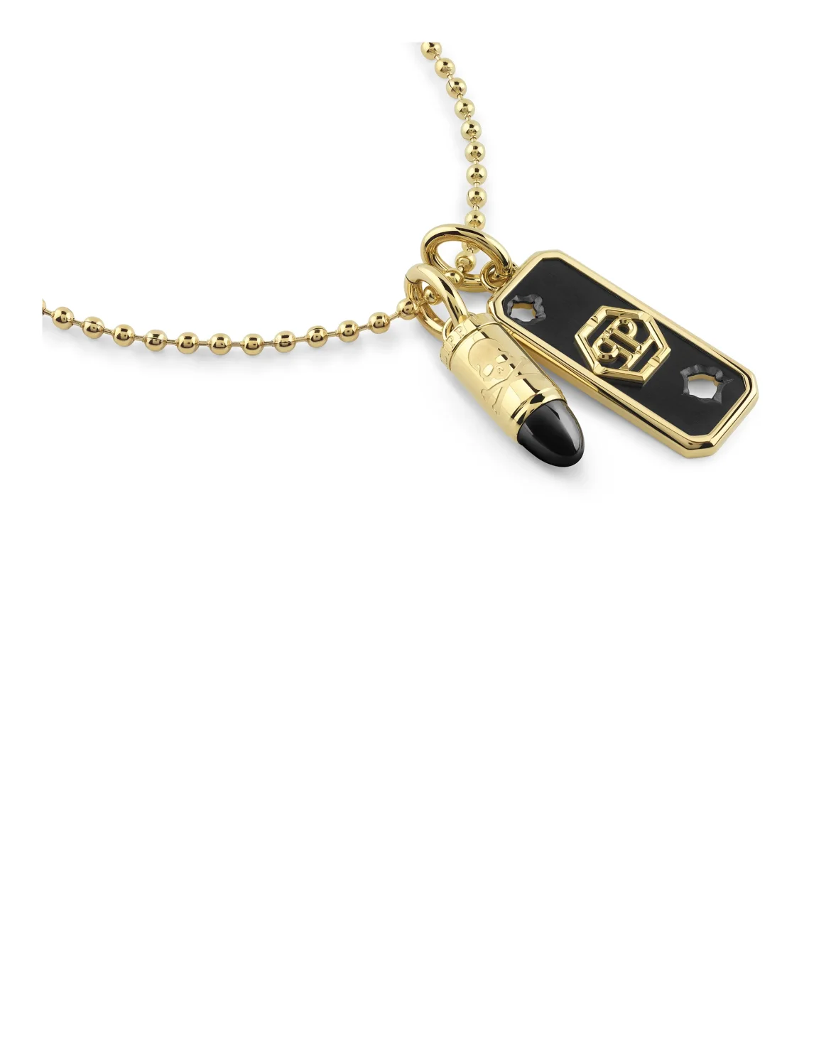 Yellow Gold Long Chain Necklace PP BULLET, цвет: Золотой