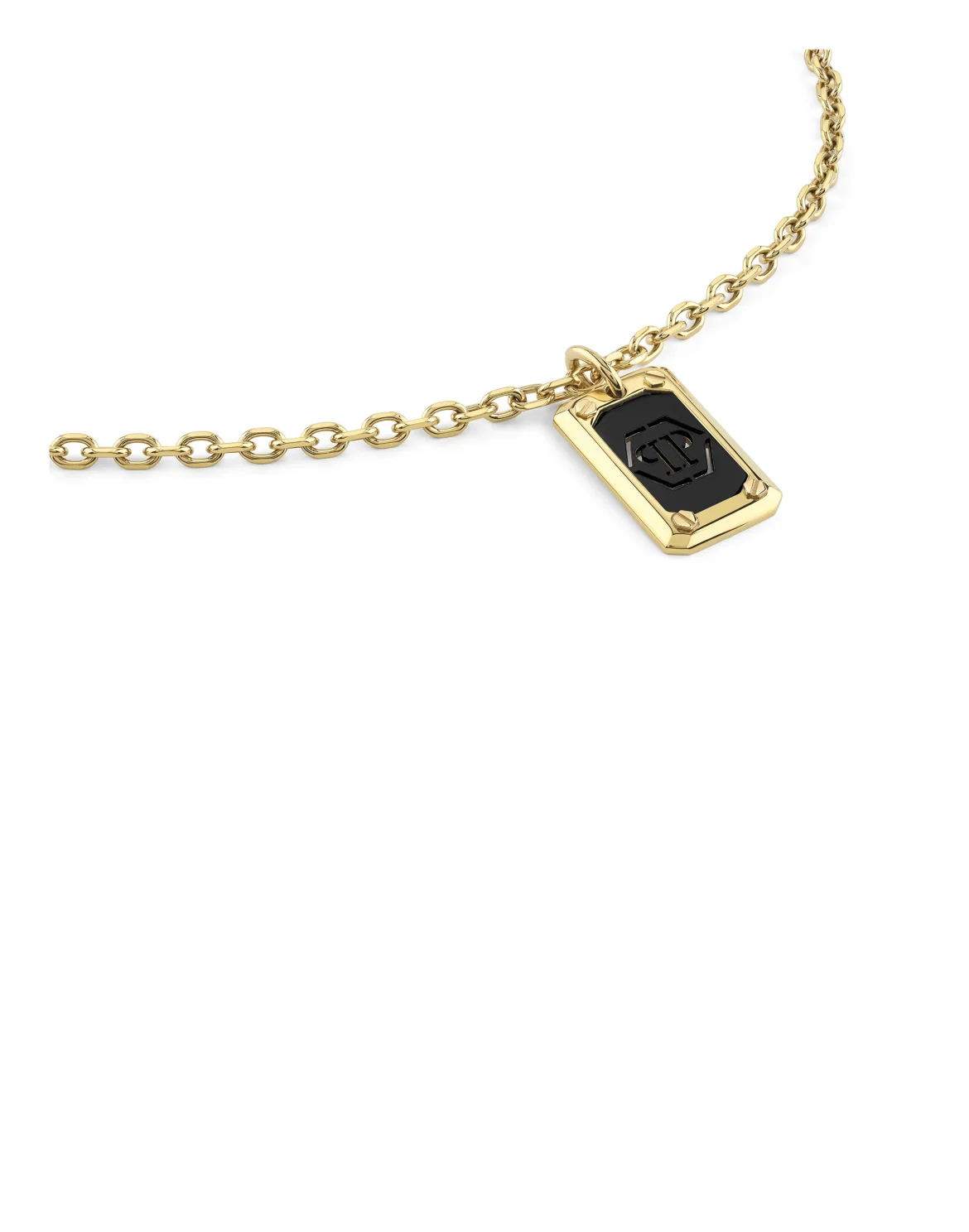 Yellow Gold Long Chain Necklace PLEIN TAG, цвет: Золотой