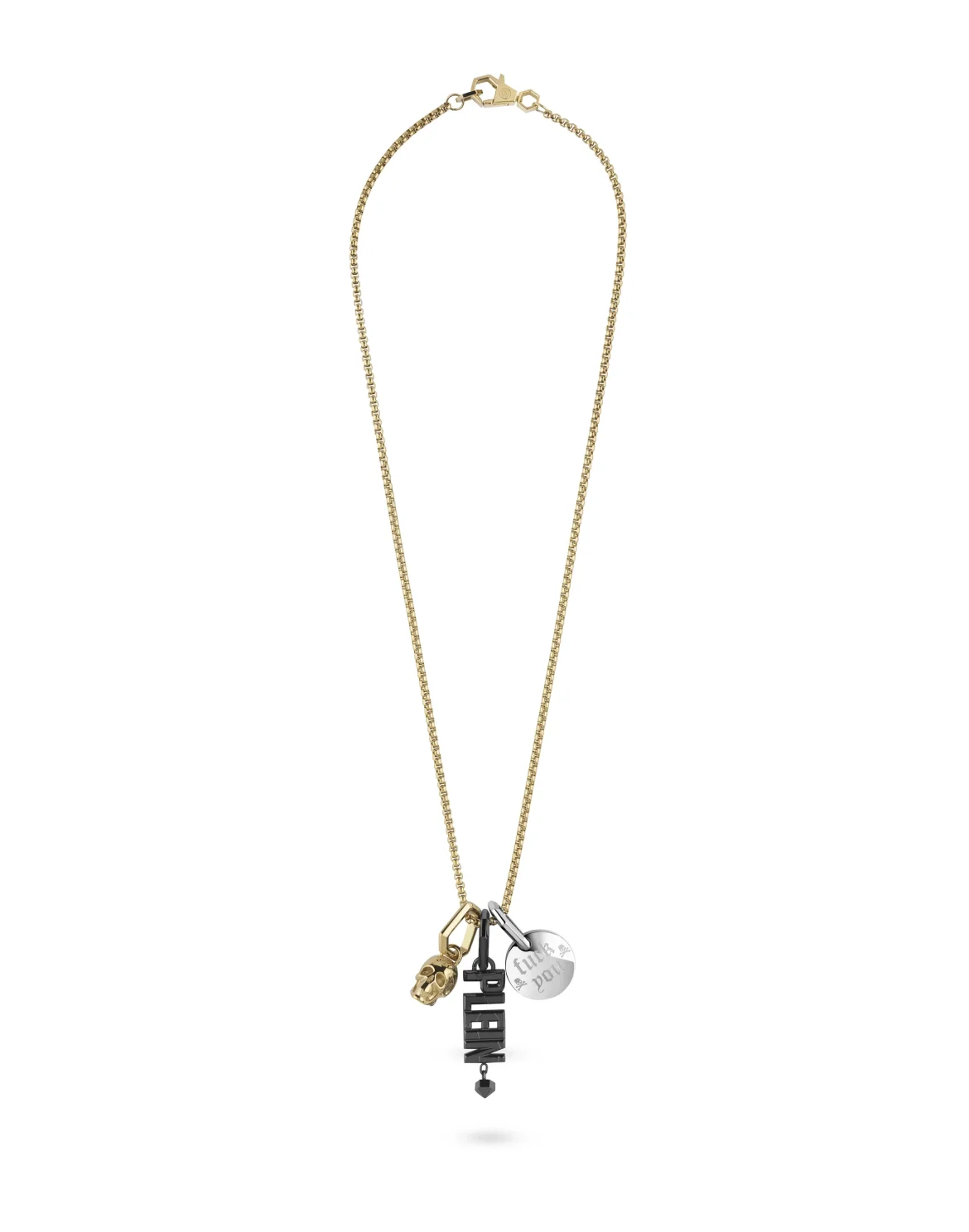 Stainless Steel Long Chain Necklace PLEIN VALENTINE, цвет: Золотой