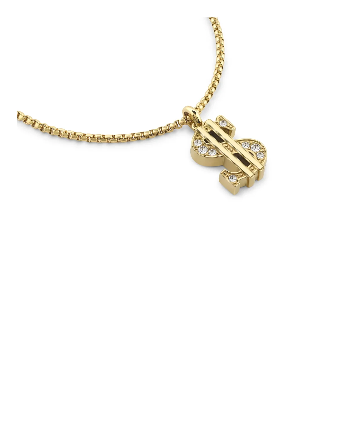 Stainless Steel Long Chain Necklace PLEIN VALENTINE, цвет: Золотой