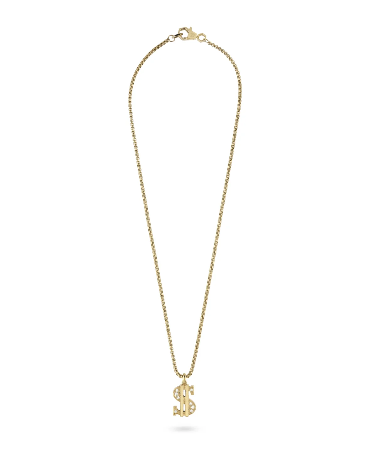 Stainless Steel Long Chain Necklace PLEIN VALENTINE, цвет: Золотой