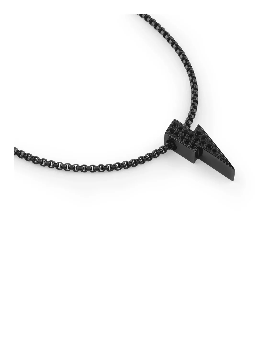 Stainless Steel Long Chain Necklace PLEIN VALENTINE, цвет: Черный