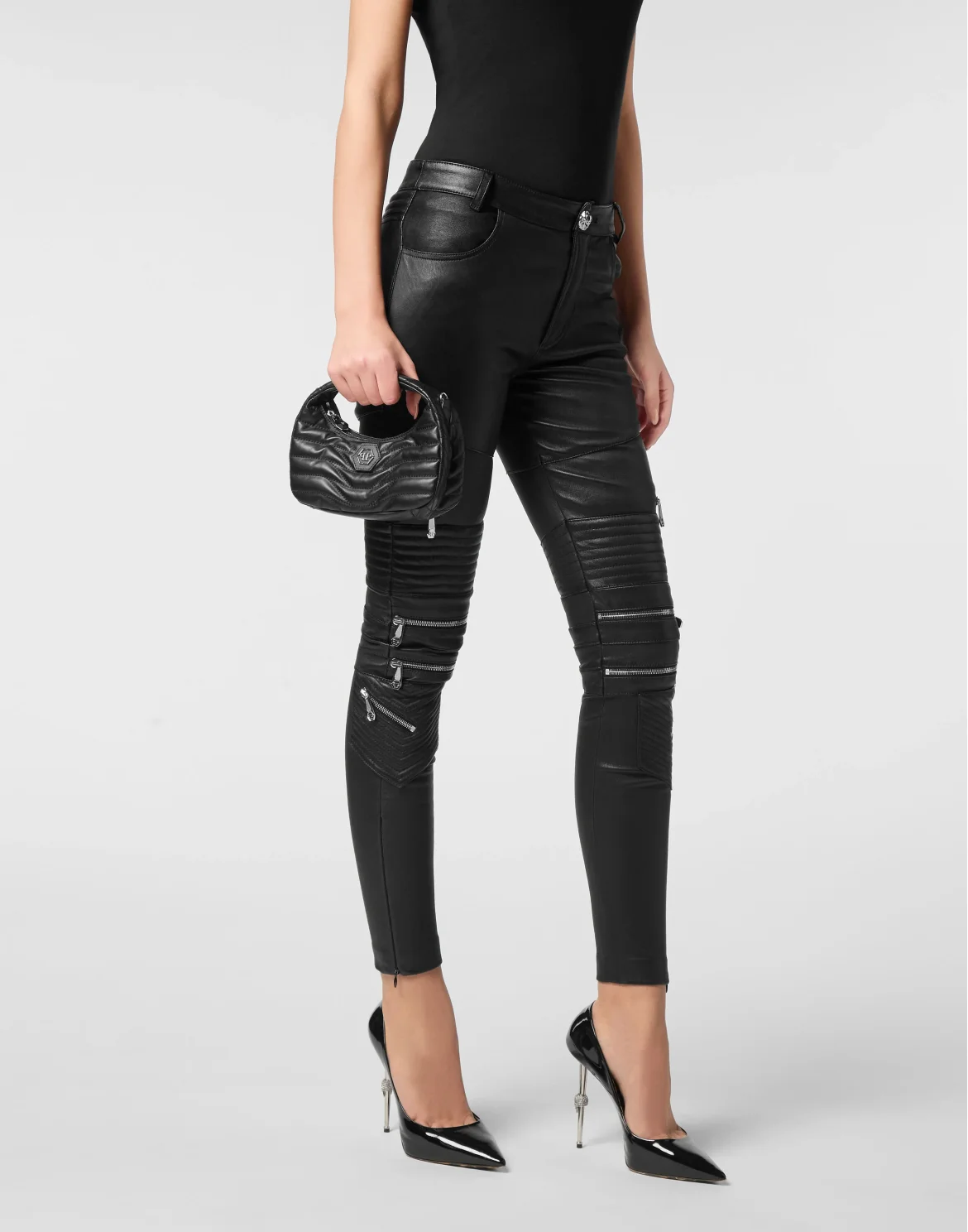 Nappa Leather Handle Bag Matelasse, цвет: Черный