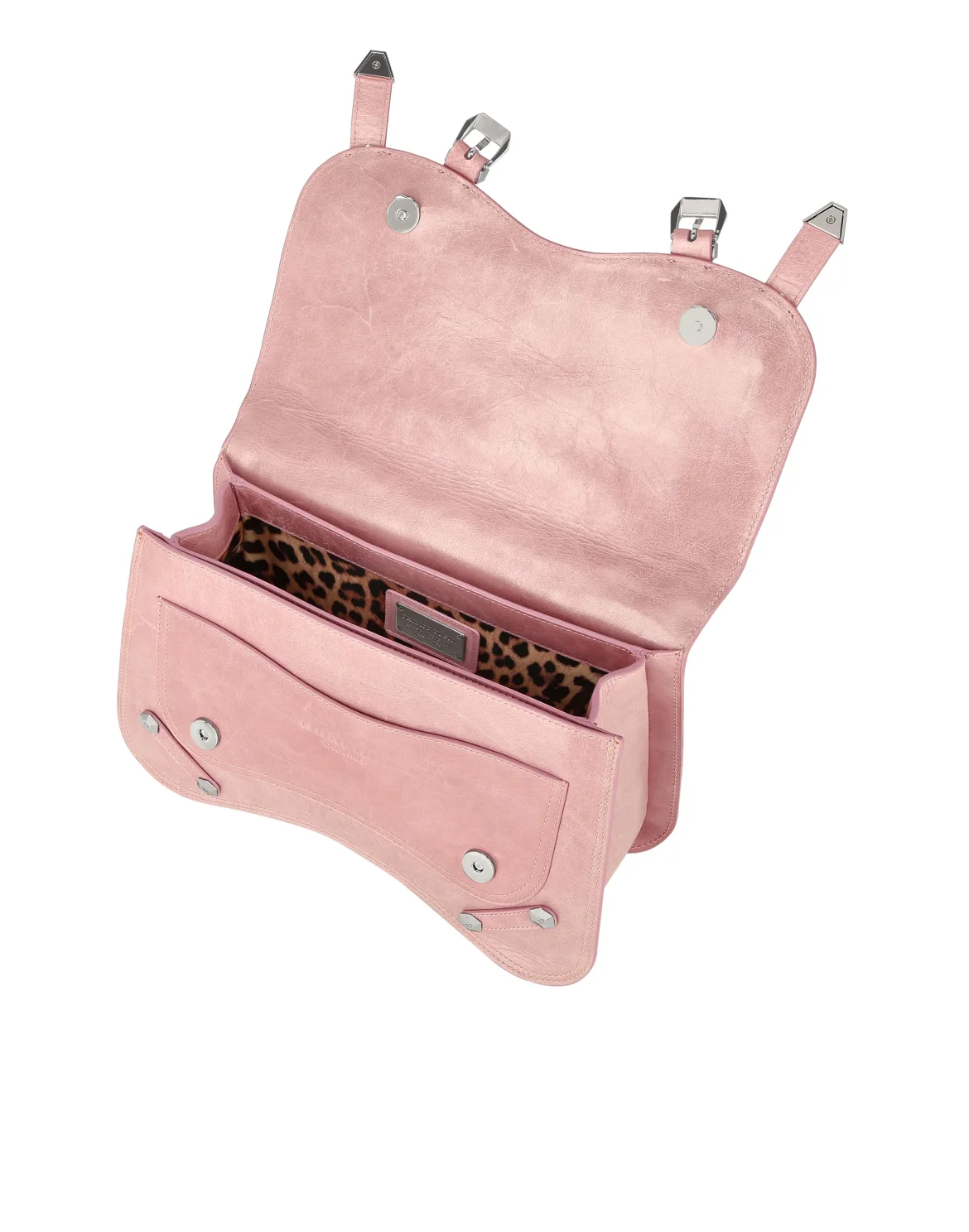 Shiny Crackle Leather Belt Handle Bag Big Hexagon, цвет: Бежевый