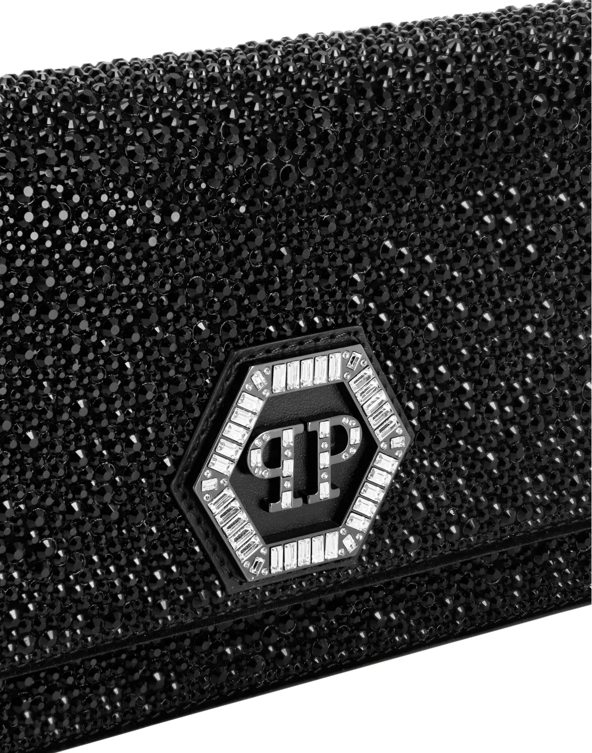 Suede Mini Shoulder Strass Hexagon, цвет: Черный