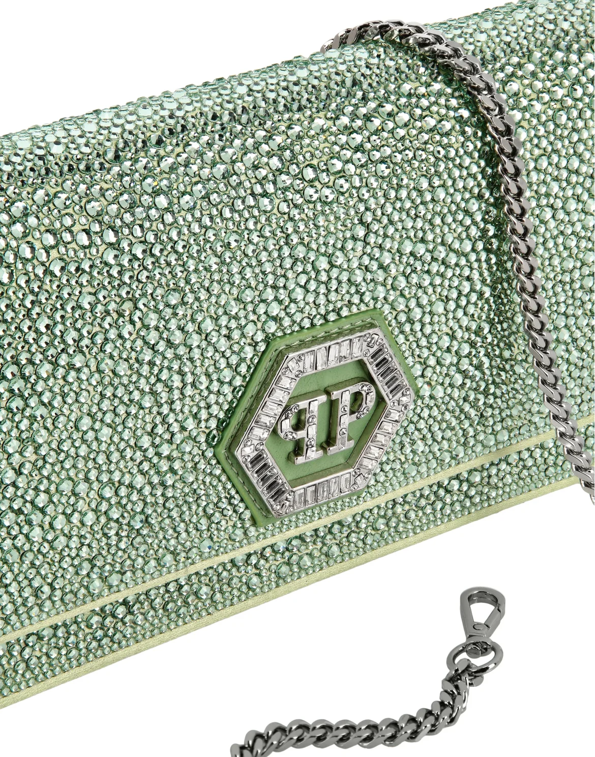 Suede Mini Shoulder Strass Hexagon, цвет: Зеленый
