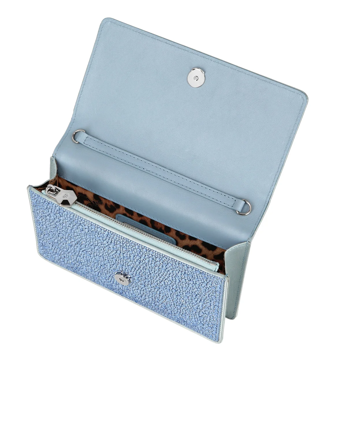 Suede Mini Shoulder Strass Hexagon, цвет: Голубой