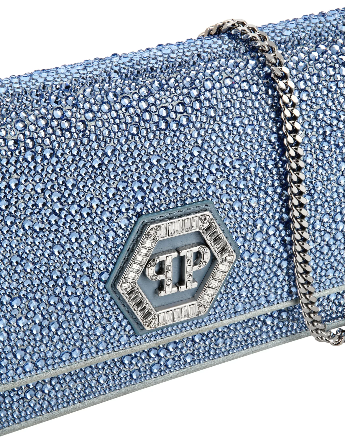 Suede Mini Shoulder Strass Hexagon, цвет: Голубой