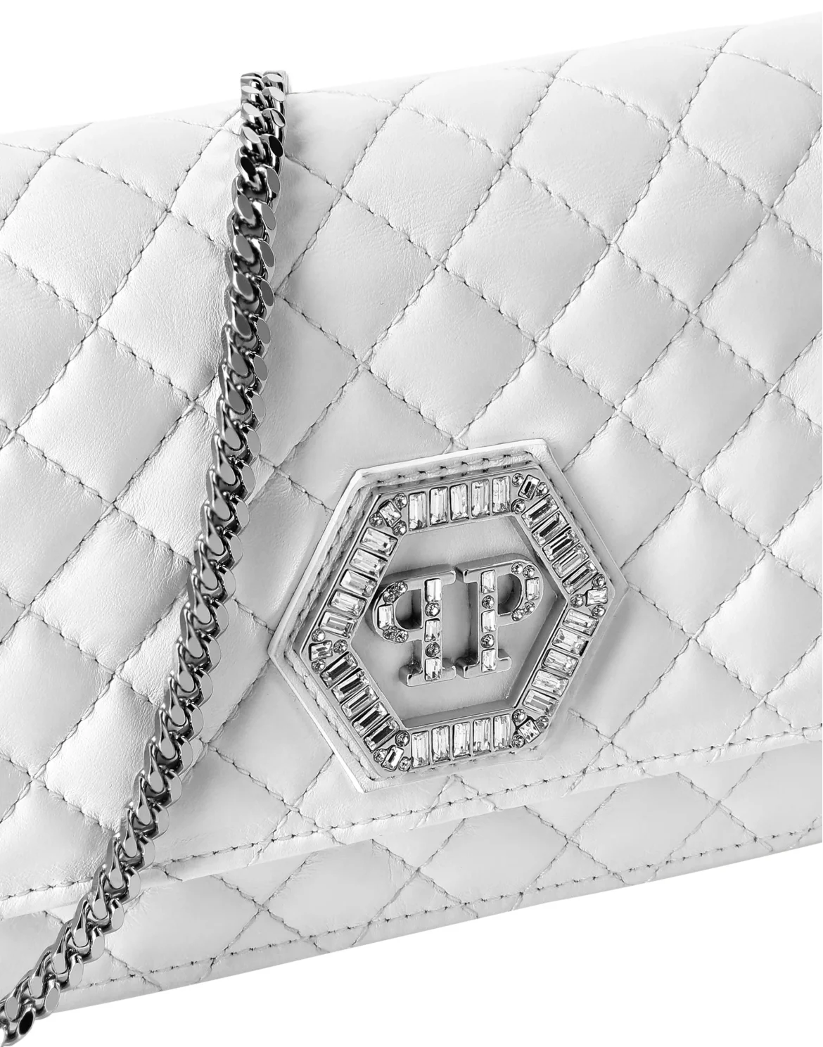 Nappa Leather Mini Shoulder Matelasse, цвет: Белый