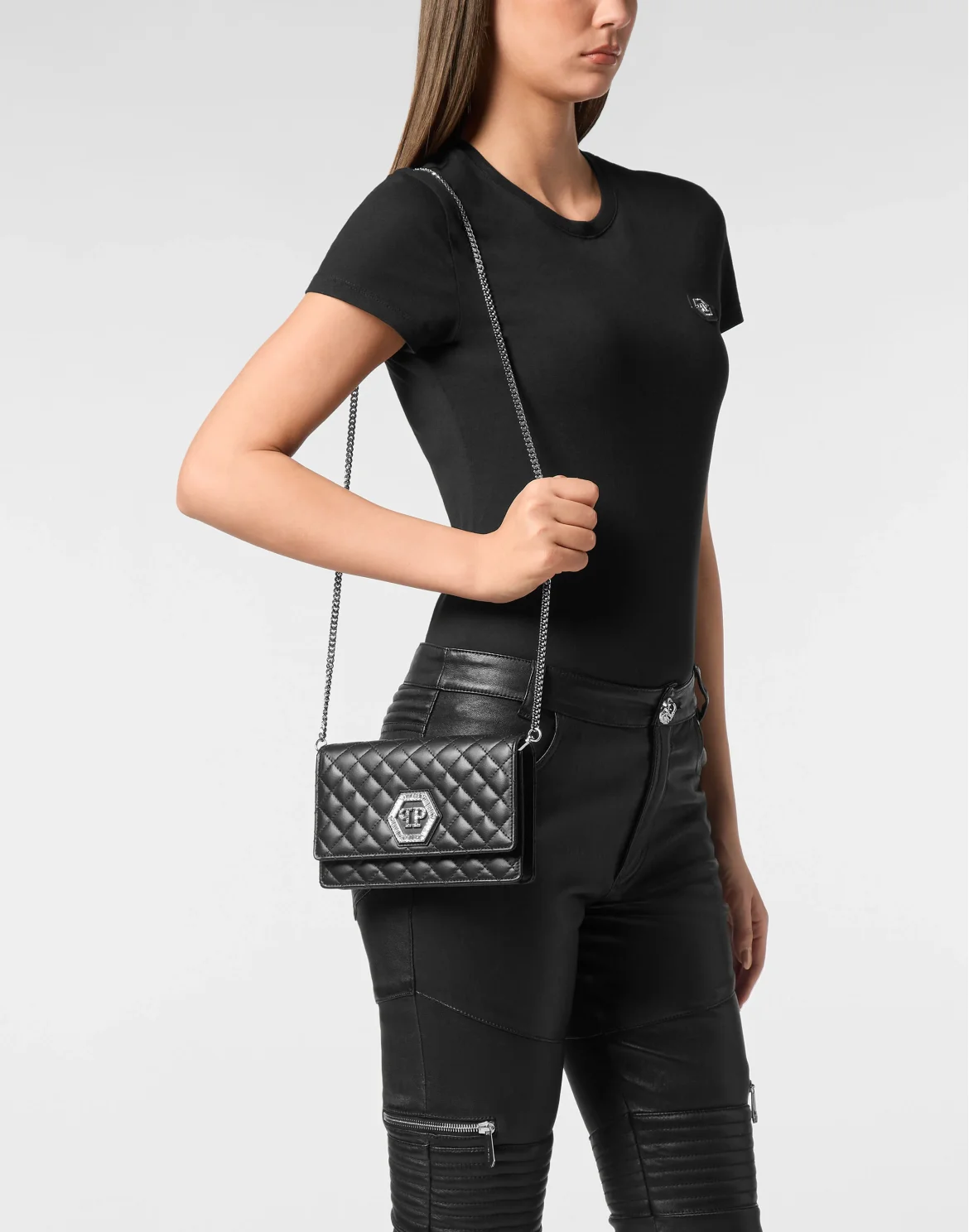 Nappa Leather Mini Shoulder Matelasse, цвет: Черный