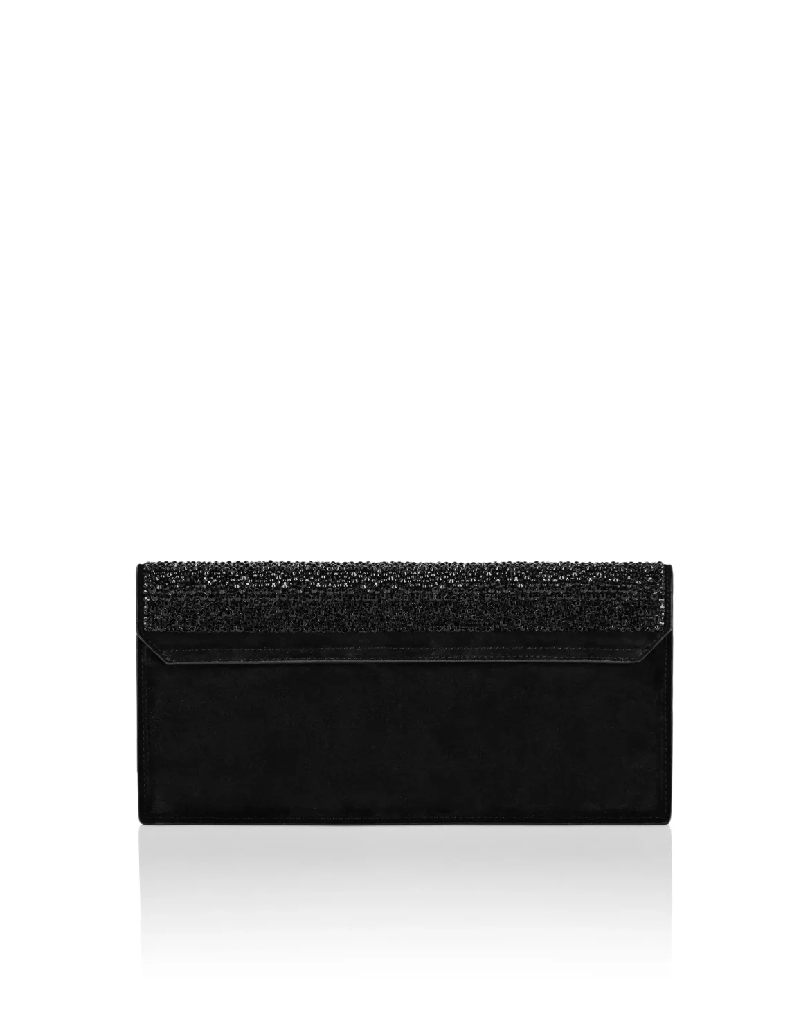 Suede Baguette Claw Clutch Mix Strass, цвет: Черный