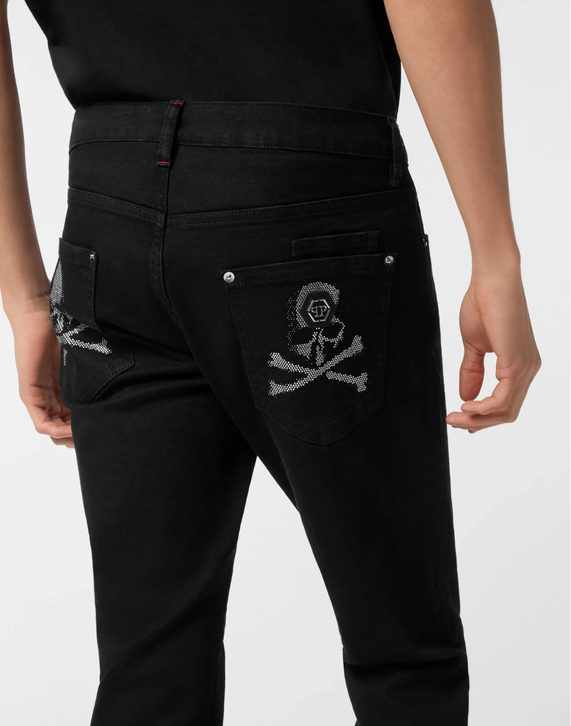 Denim Trousers Super Straight Cut Skulls, цвет: Черный