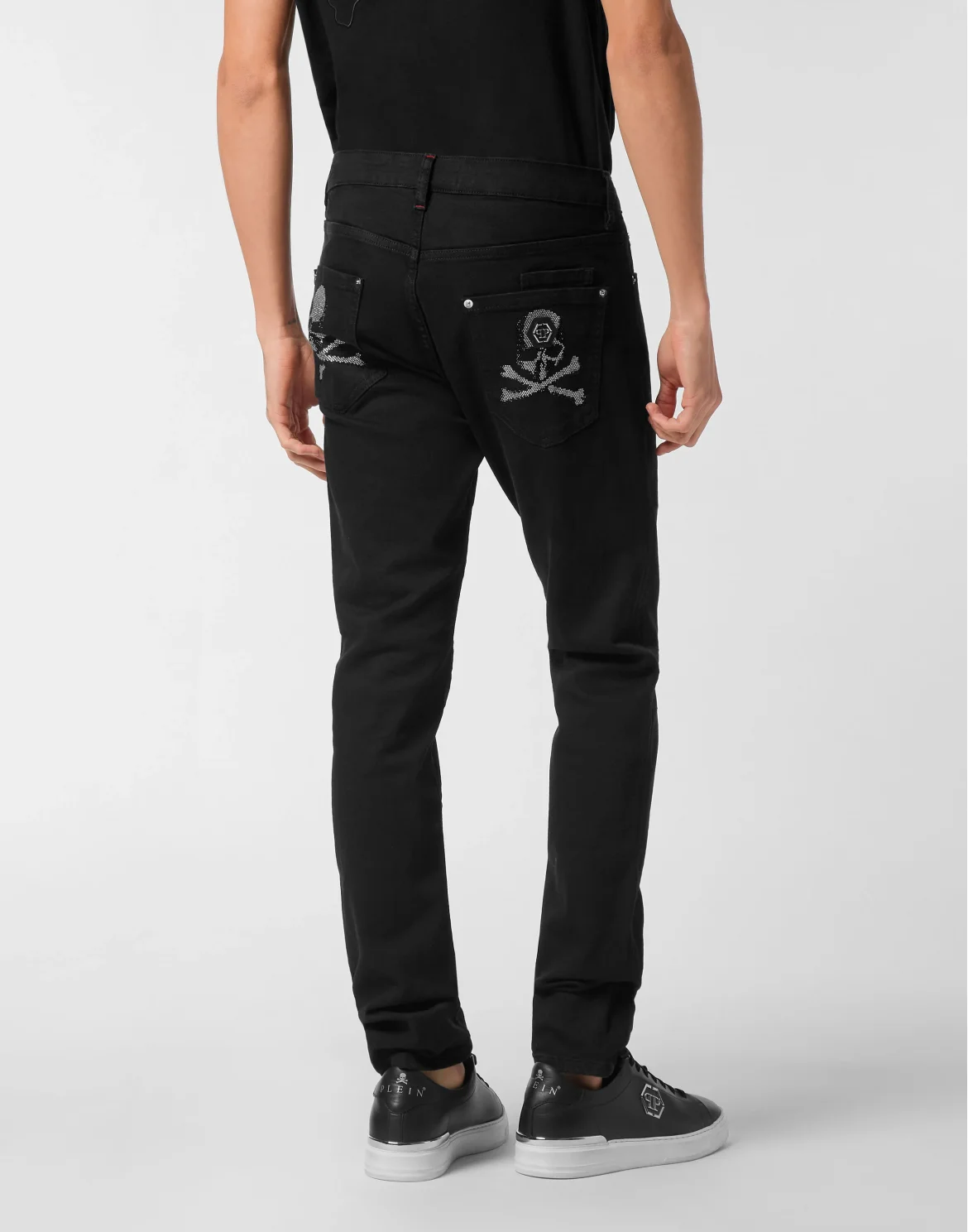 Denim Trousers Super Straight Cut Skulls, цвет: Черный
