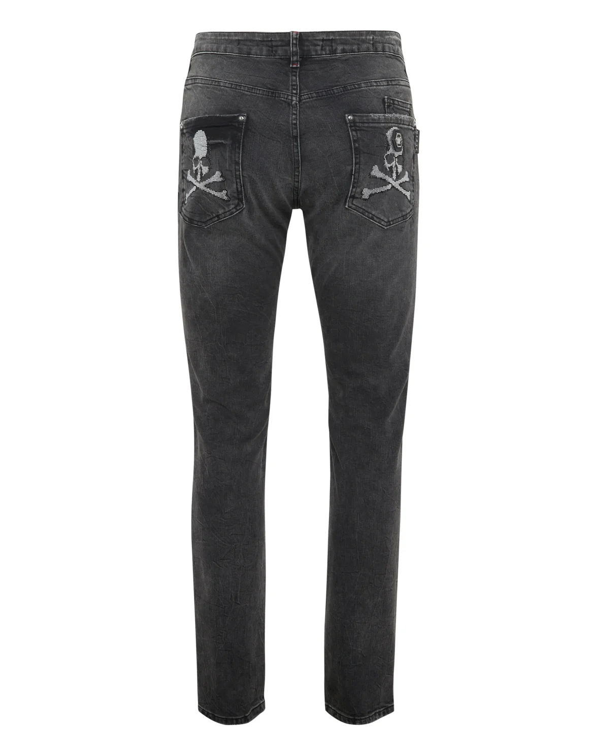 Denim Trousers Super Straight Cut Skulls, цвет: Серый