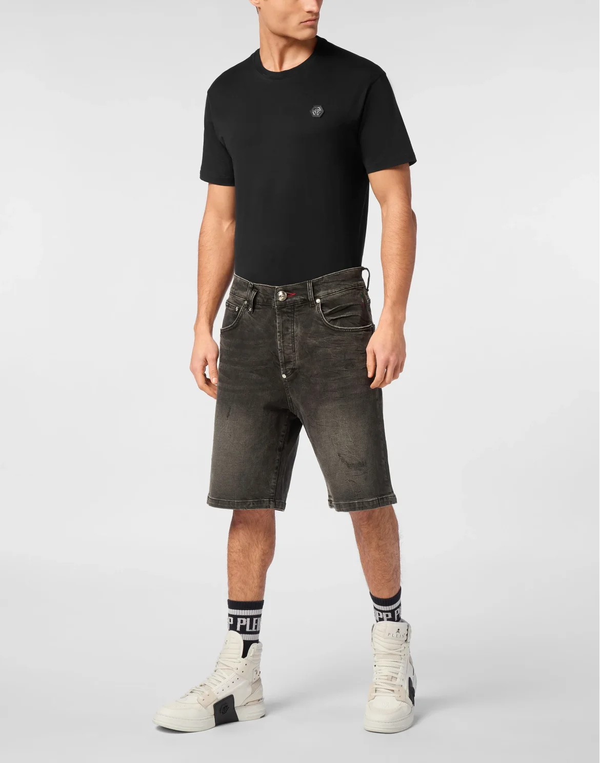 Denim Shorts Formentera Skull, цвет: Серый