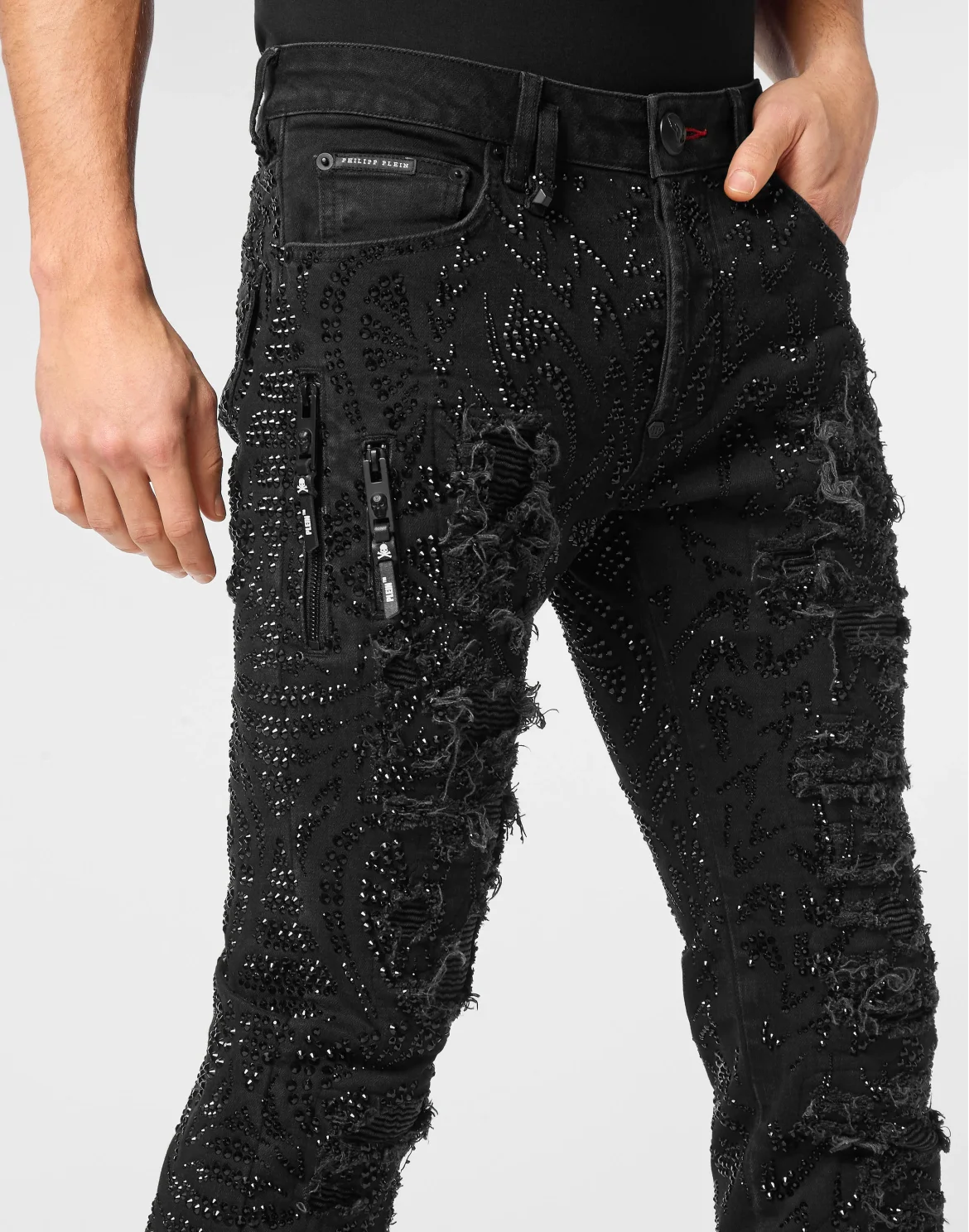 Denim Trousers Rock Star Tribal Strass, цвет: Черный