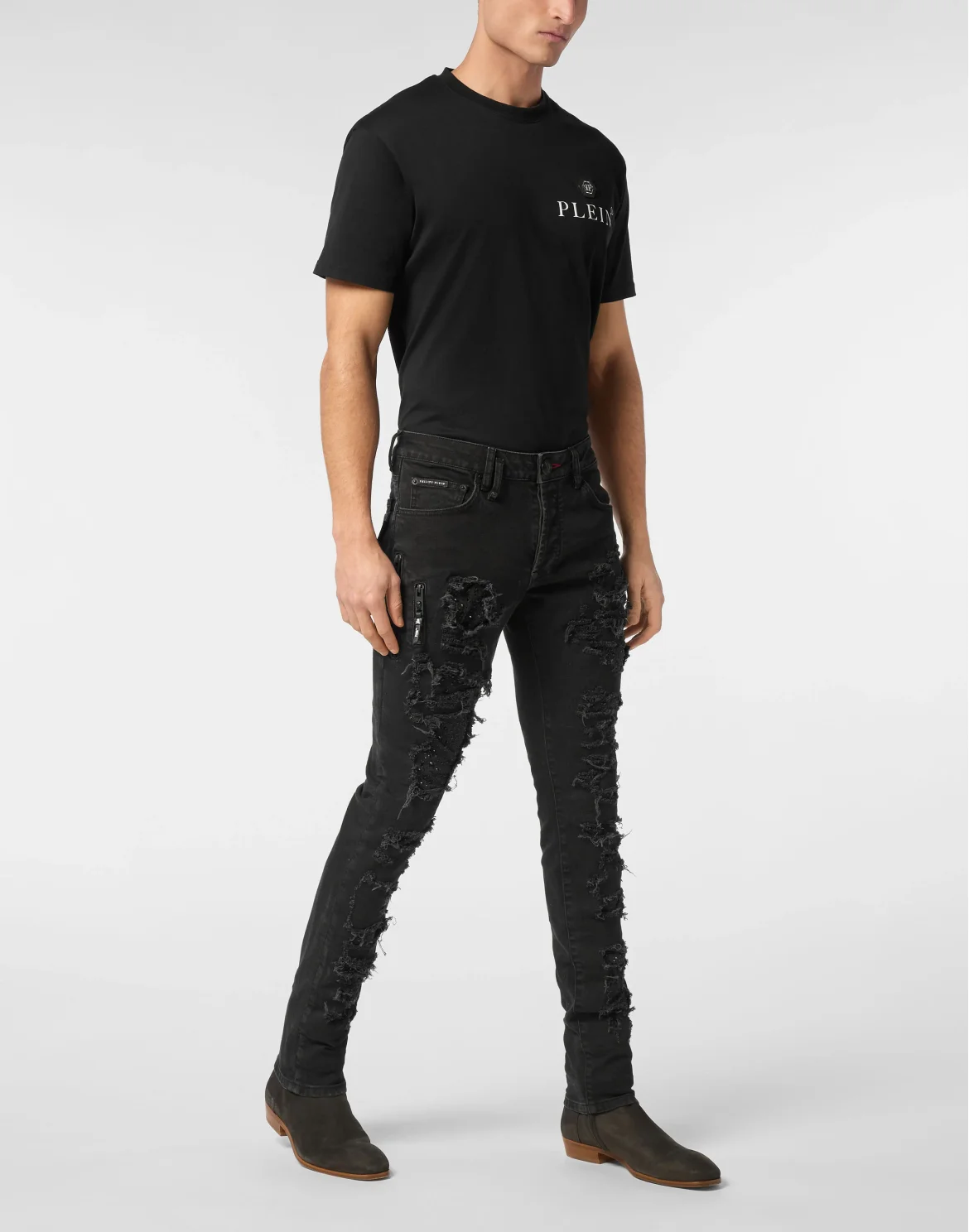 Denim Trousers Rock Star Strass, цвет: Черный