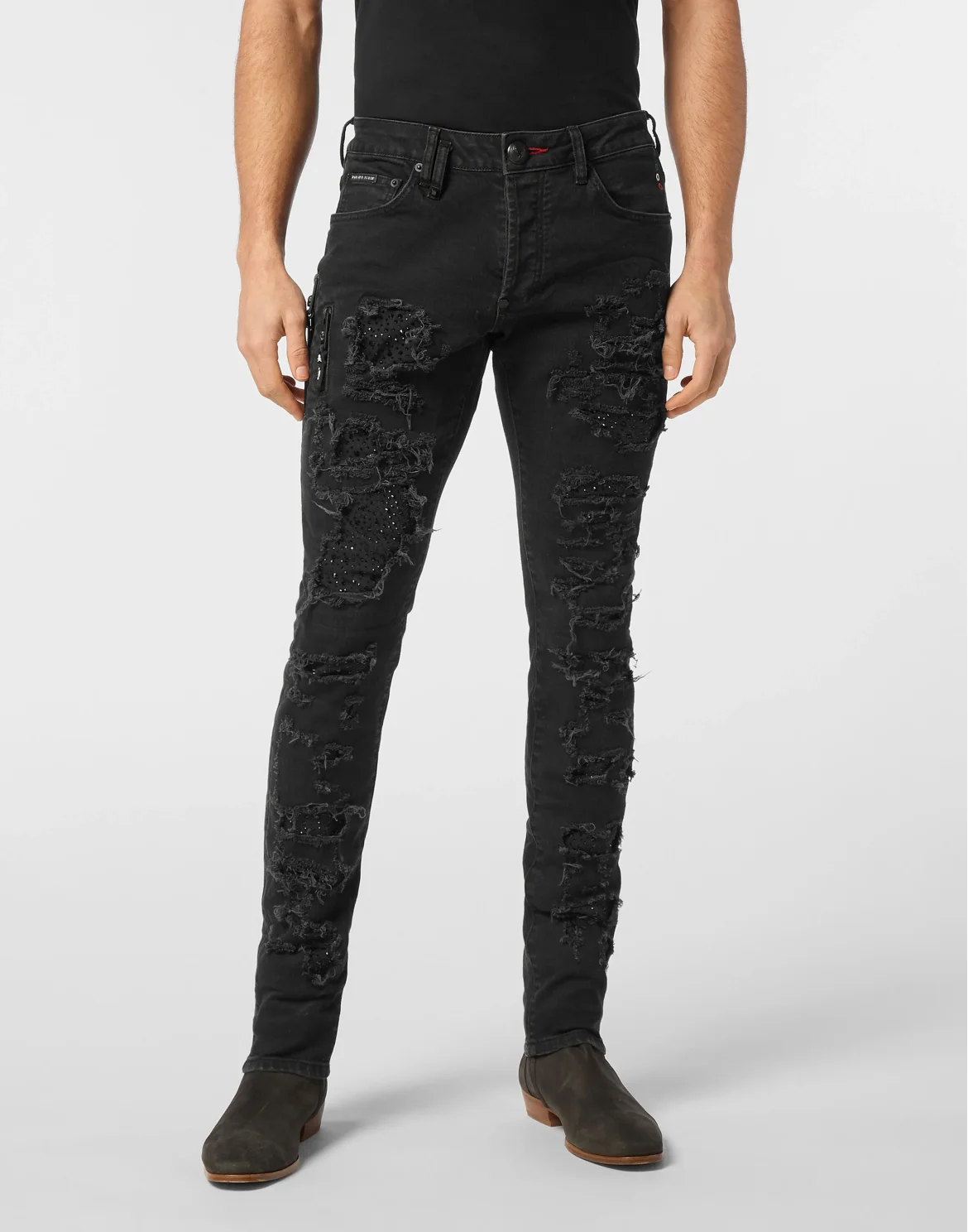 Denim Trousers Rock Star Strass, цвет: Черный