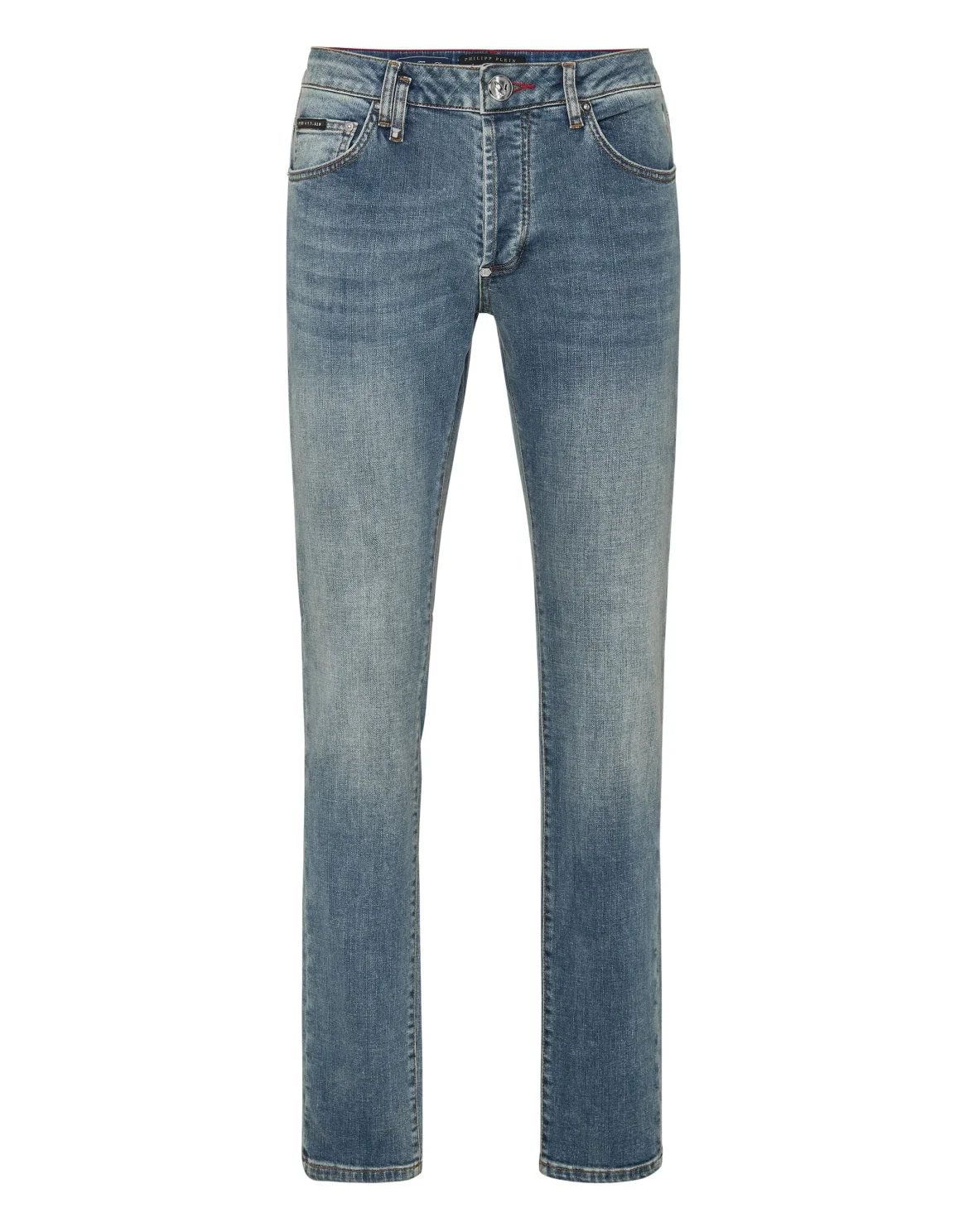 Denim Trousers Super Straight Cut Studs, цвет: Синий