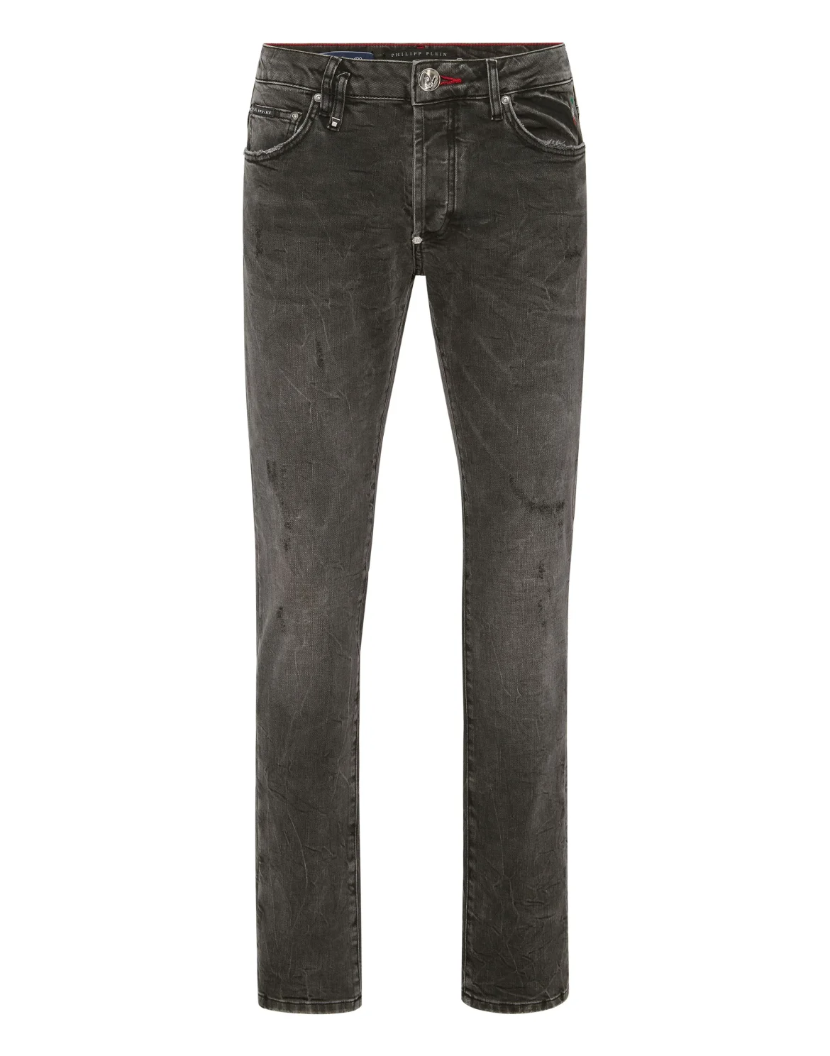 Denim Trousers Super Straight Cut Studs, цвет: Серый
