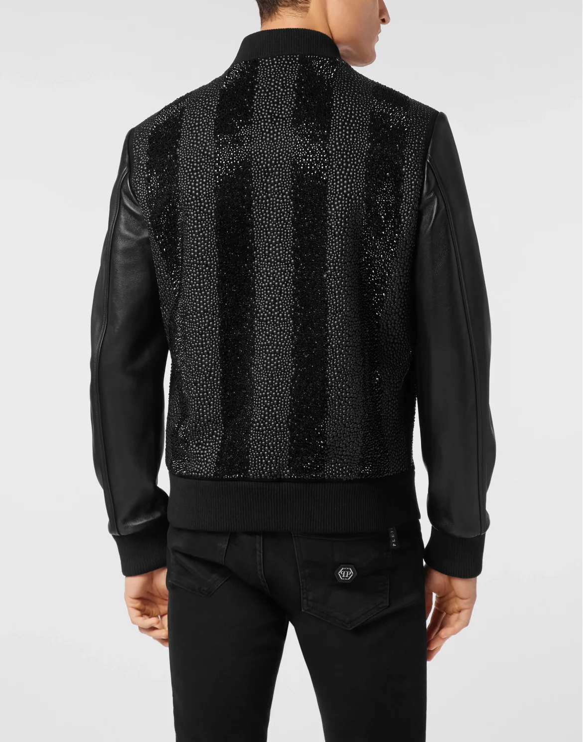 Suede Bomber Jacket LS Strass, цвет: Черный