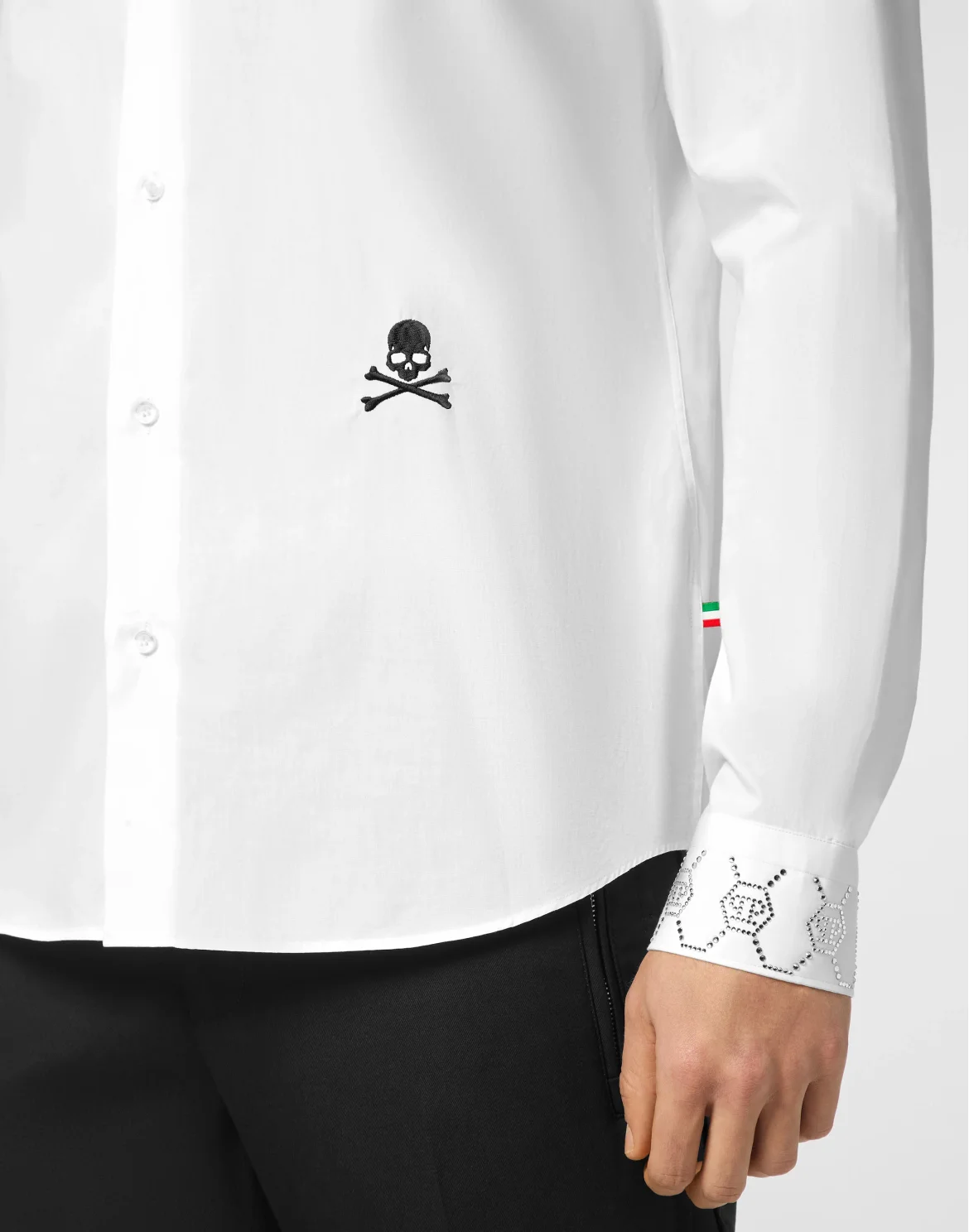 Shirt Sugar Daddy Cut LS Monogram Strass, цвет: Белый