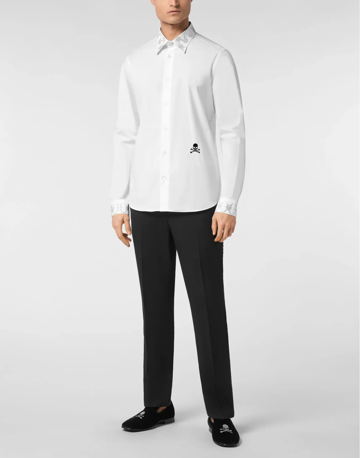 Shirt Sugar Daddy Cut LS Monogram Strass, цвет: Белый