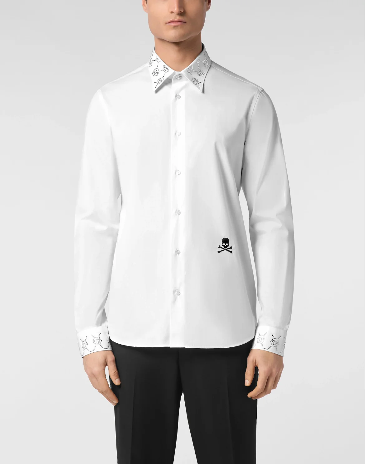 Shirt Sugar Daddy Cut LS Monogram Strass, цвет: Белый