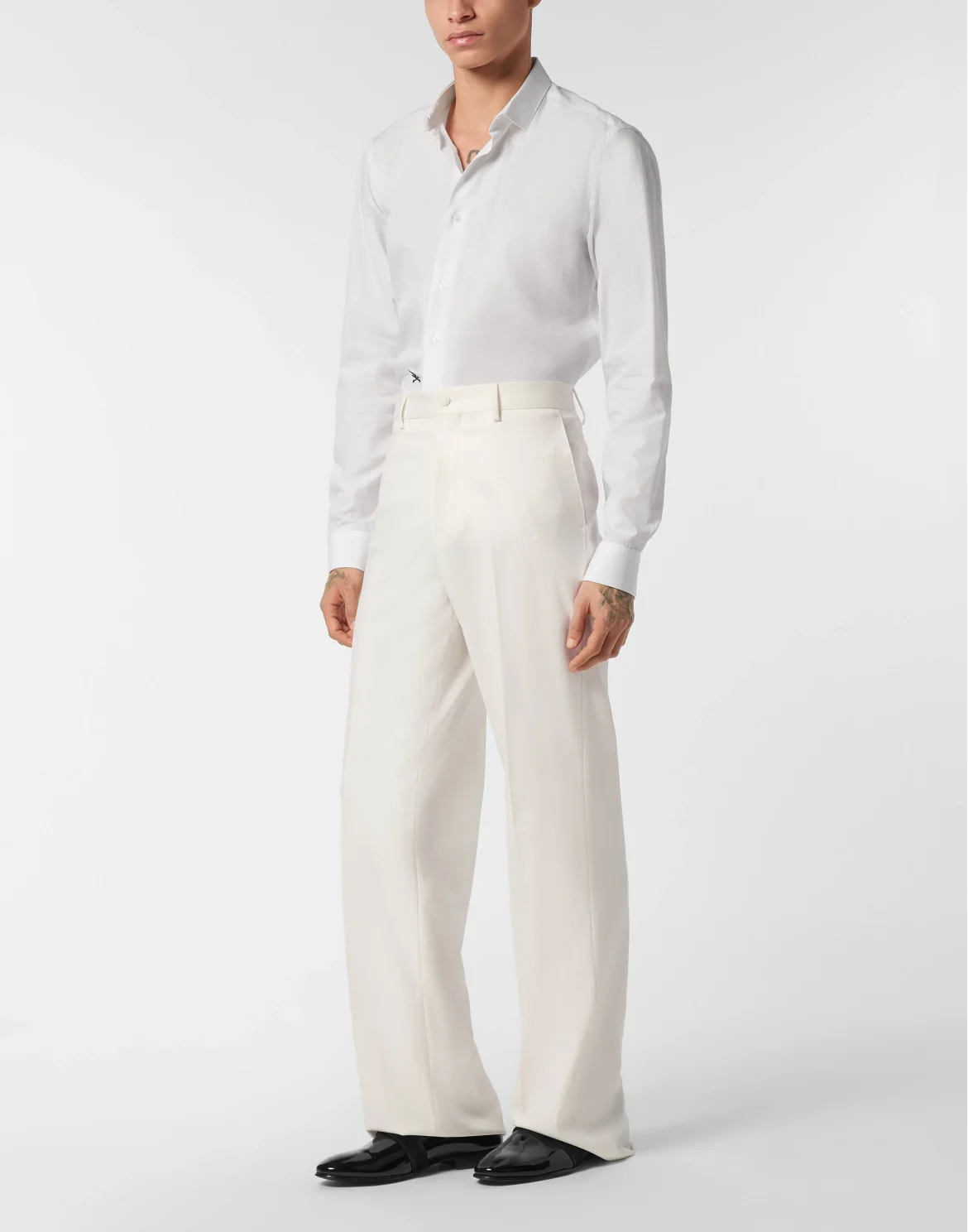 Wool Wide Leg Trousers, цвет: Белый