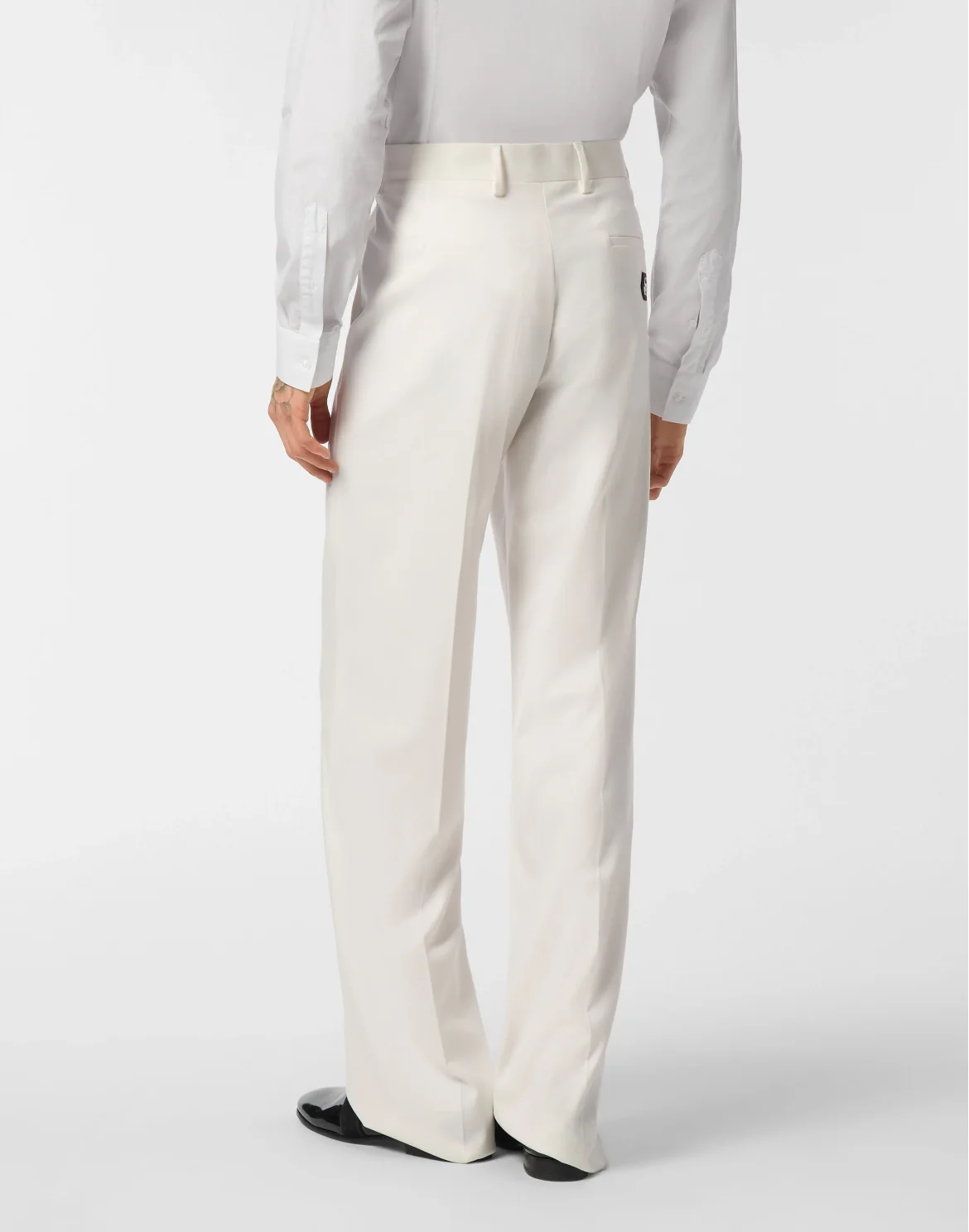 Wool Wide Leg Trousers, цвет: Белый