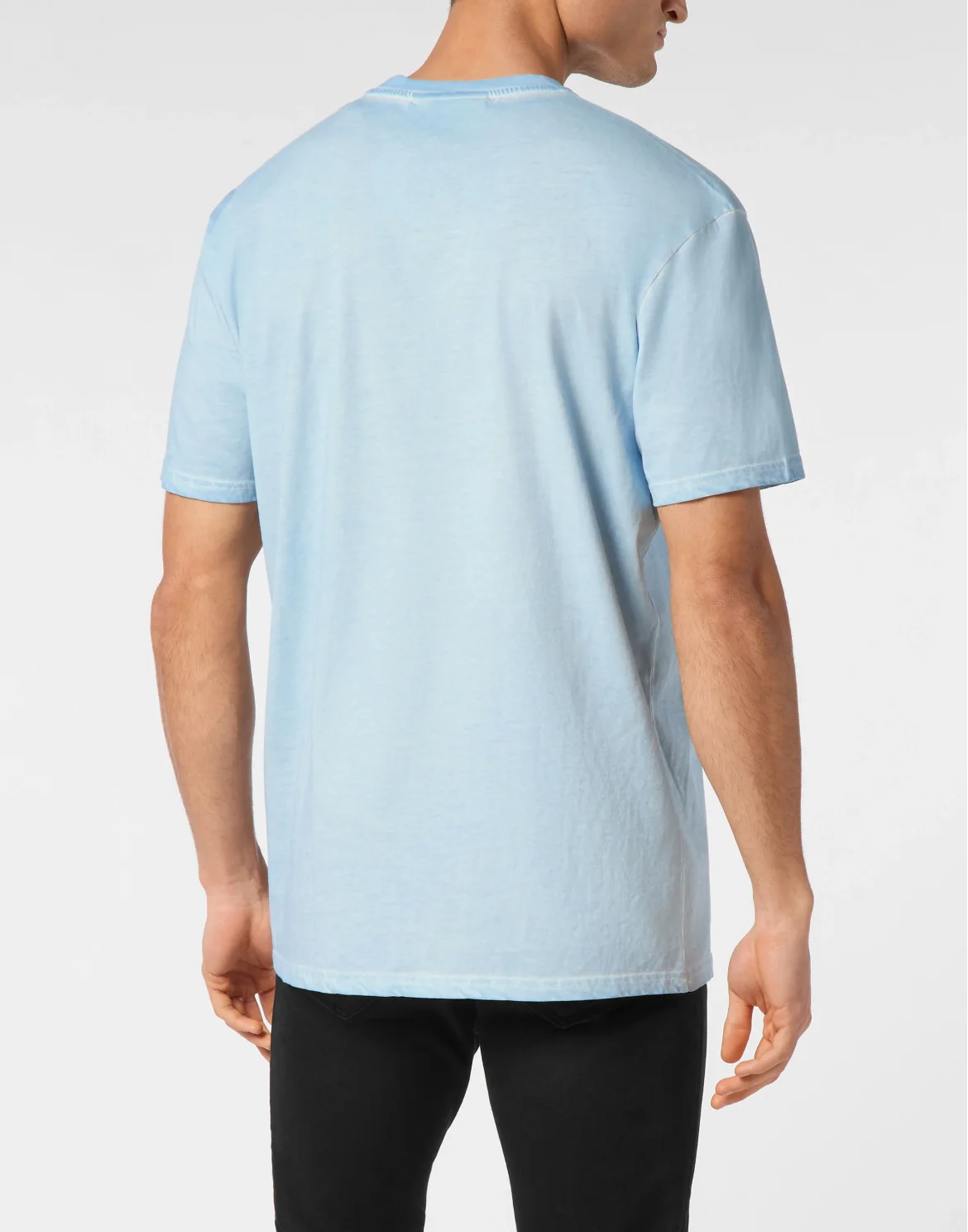 T-shirt Round Neck SS Basic Old Dye, цвет: Голубой
