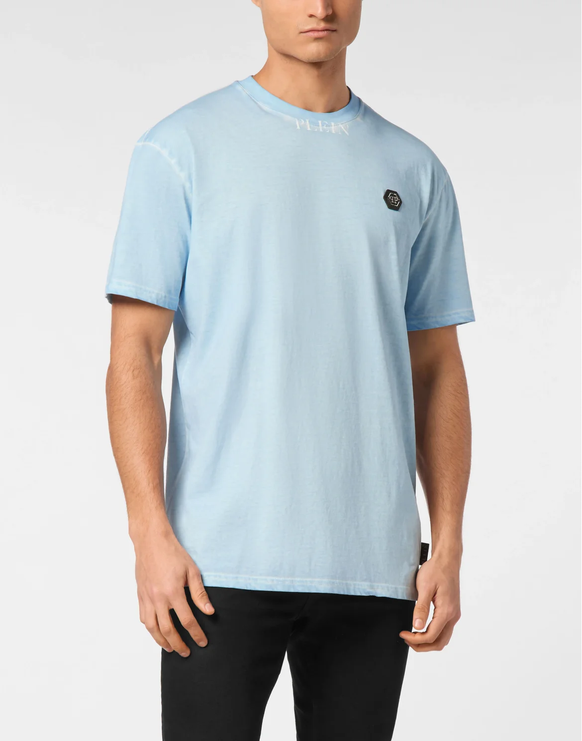 T-shirt Round Neck SS Basic Old Dye, цвет: Голубой