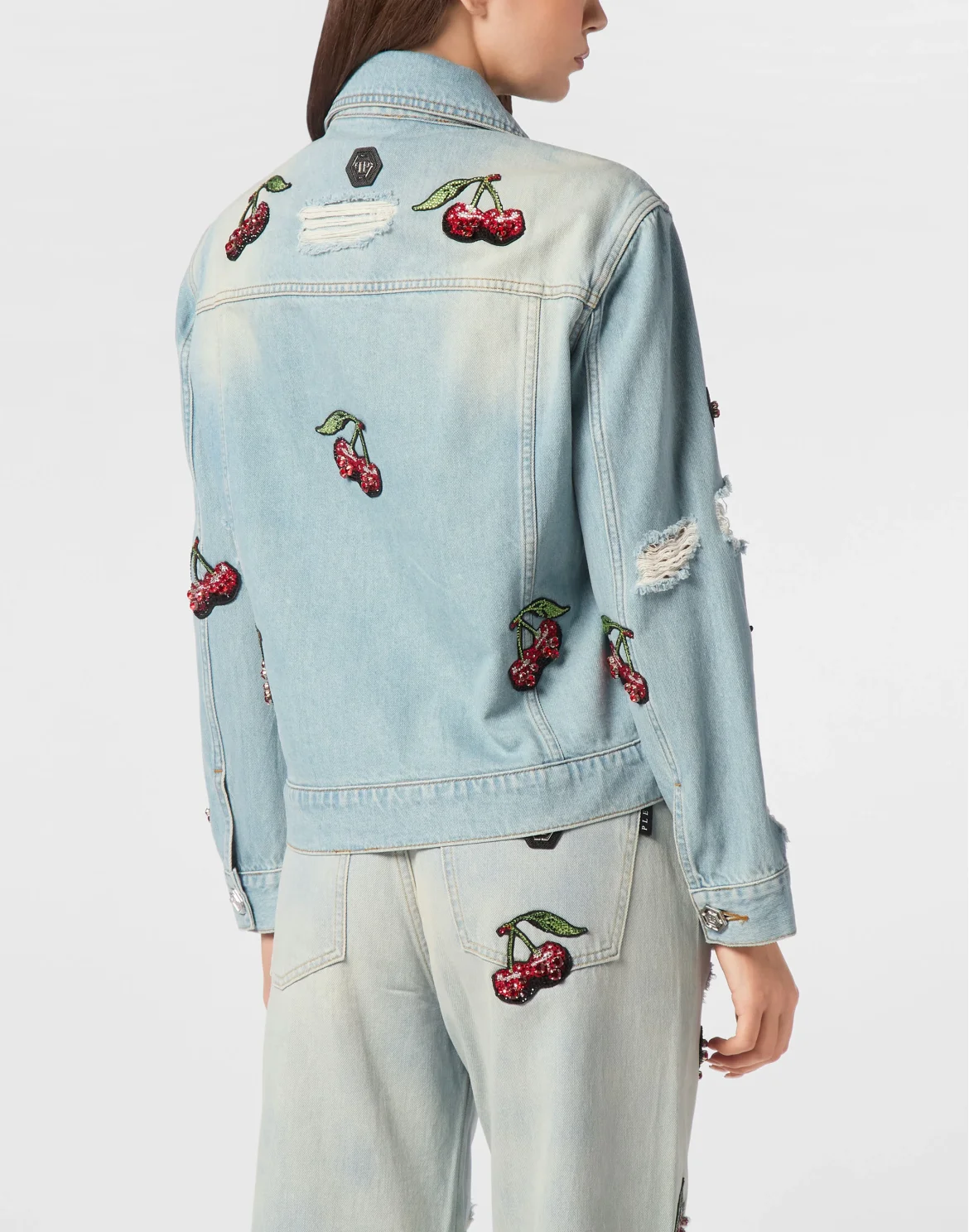 Denim Regular Jacket Cherries Destroyed, цвет: Голубой
