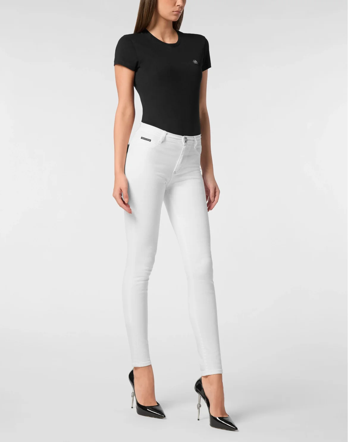 Denim High Waist Jegging Logo, цвет: Белый