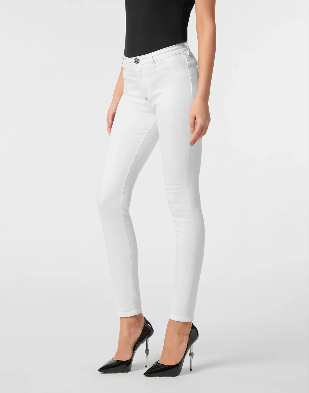 Denim High Waist Jegging Logo, цвет: Белый