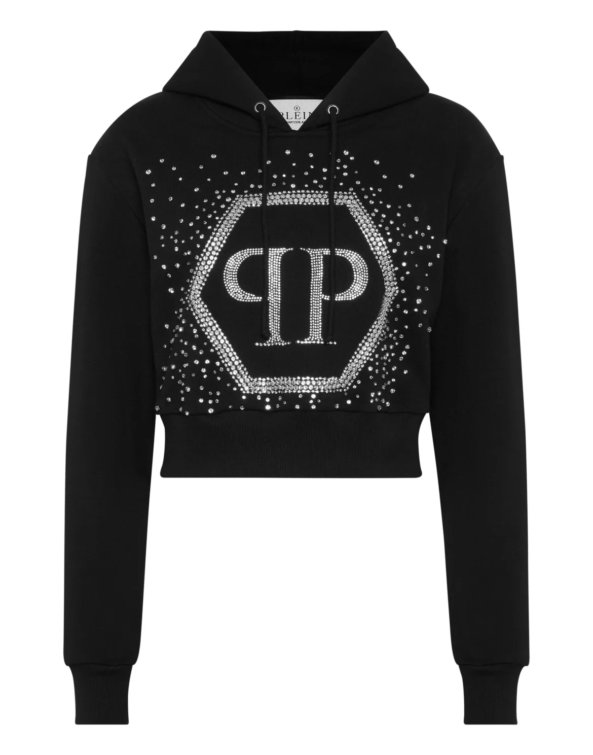 Hoodie sweatshirt Crop Strass Venice Beach, цвет: Черный